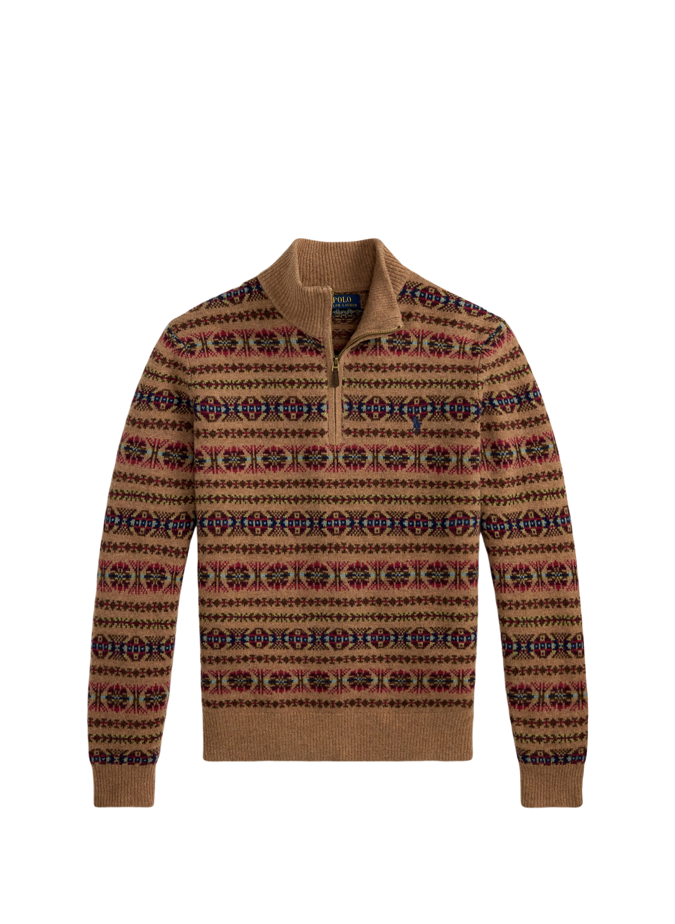 Sweat droit col camionneur imprimé en laine POLO RALPH LAUREN Multicolore