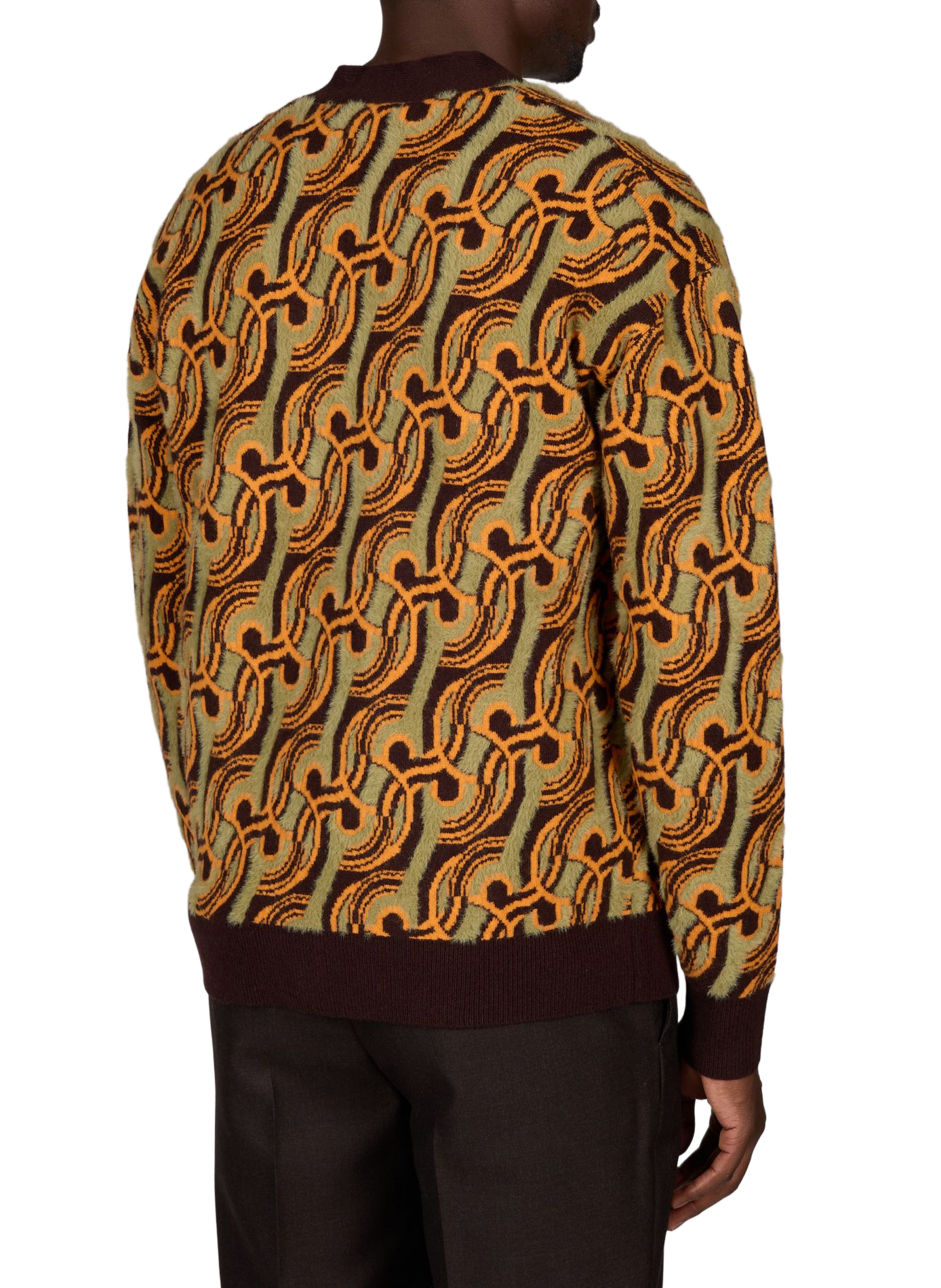 Cardigan D Miroir Abstrait DROLE DE MONSIEUR Kaki