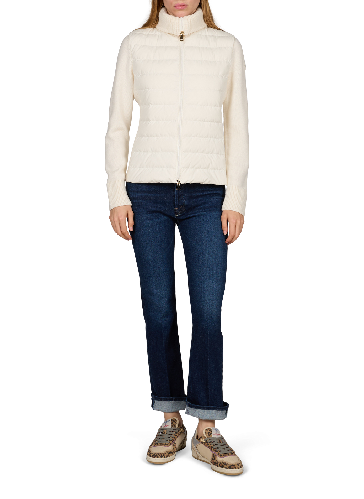 Veste Cardigan bi-matière MONCLER Blanc