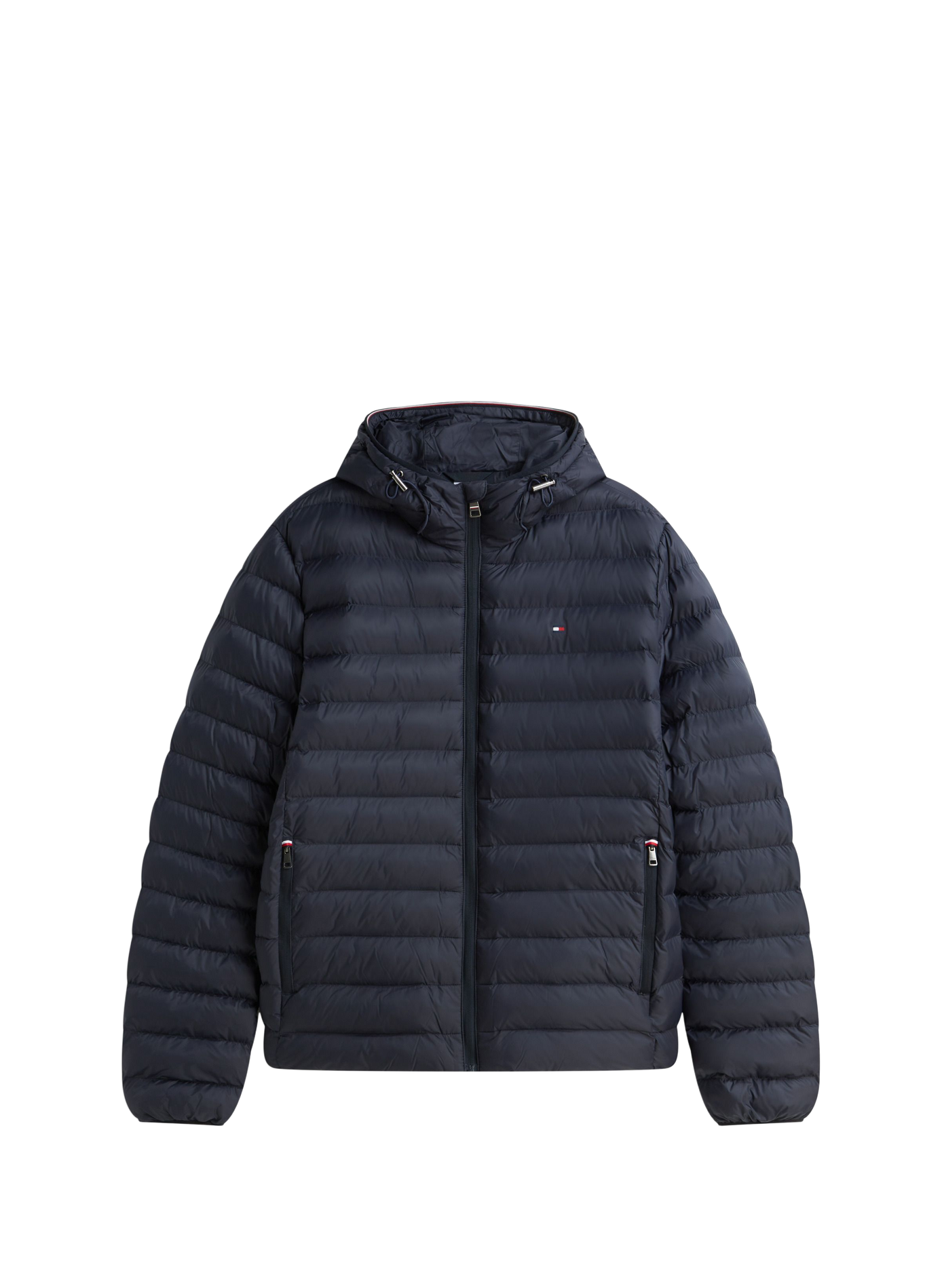 Gerade geschnittene Daunenjacke mit Stehkragen und Kapuze TOMMY HILFIGER Blau