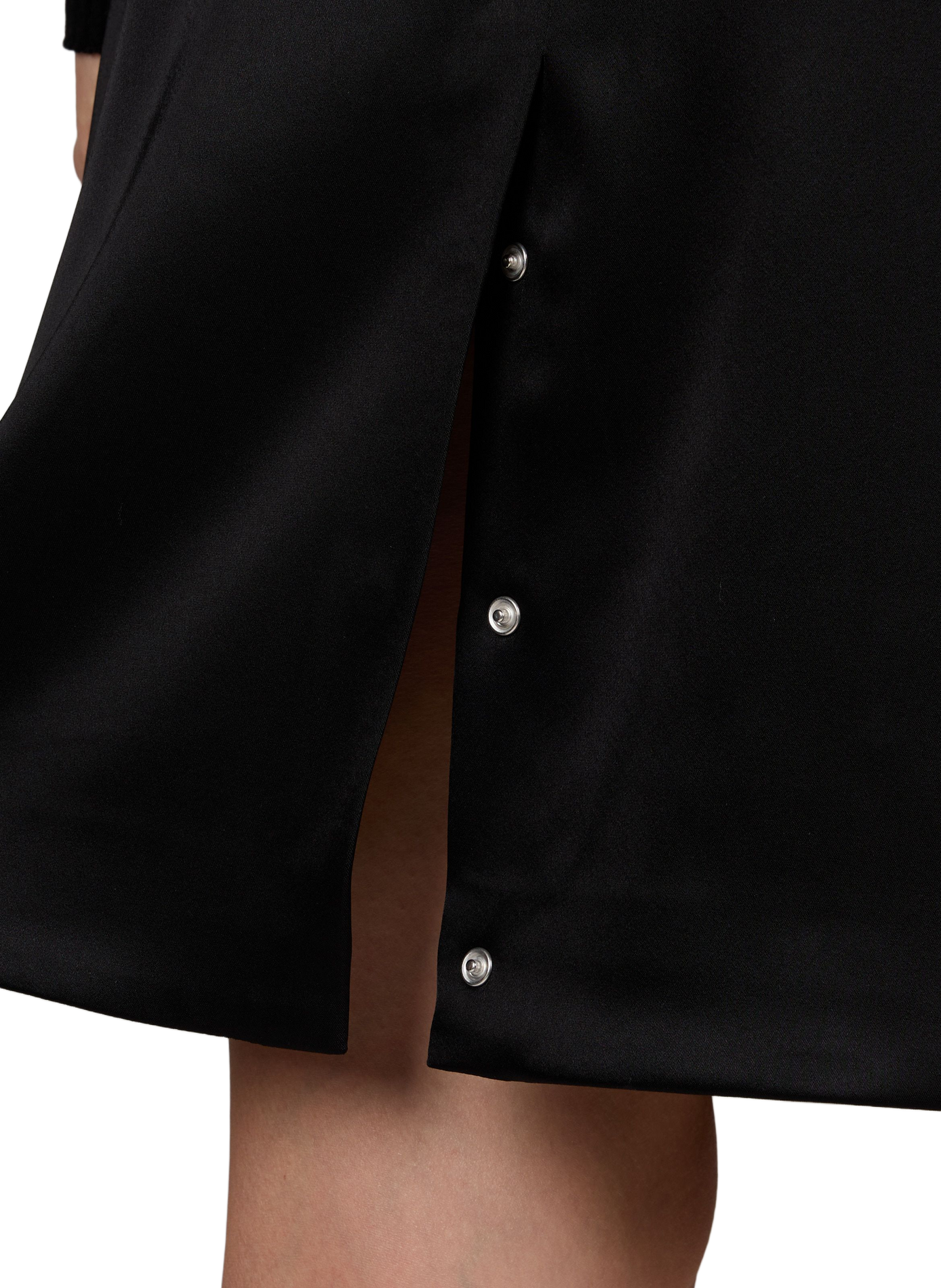 Short satin skirt with patch pockets COURRÈGES Black