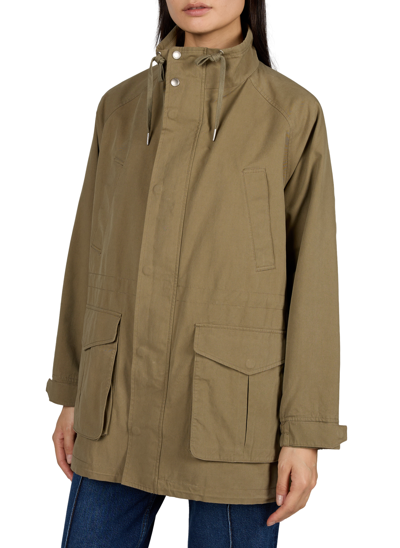 Straight cotton-blend jacket DUNST Khaki