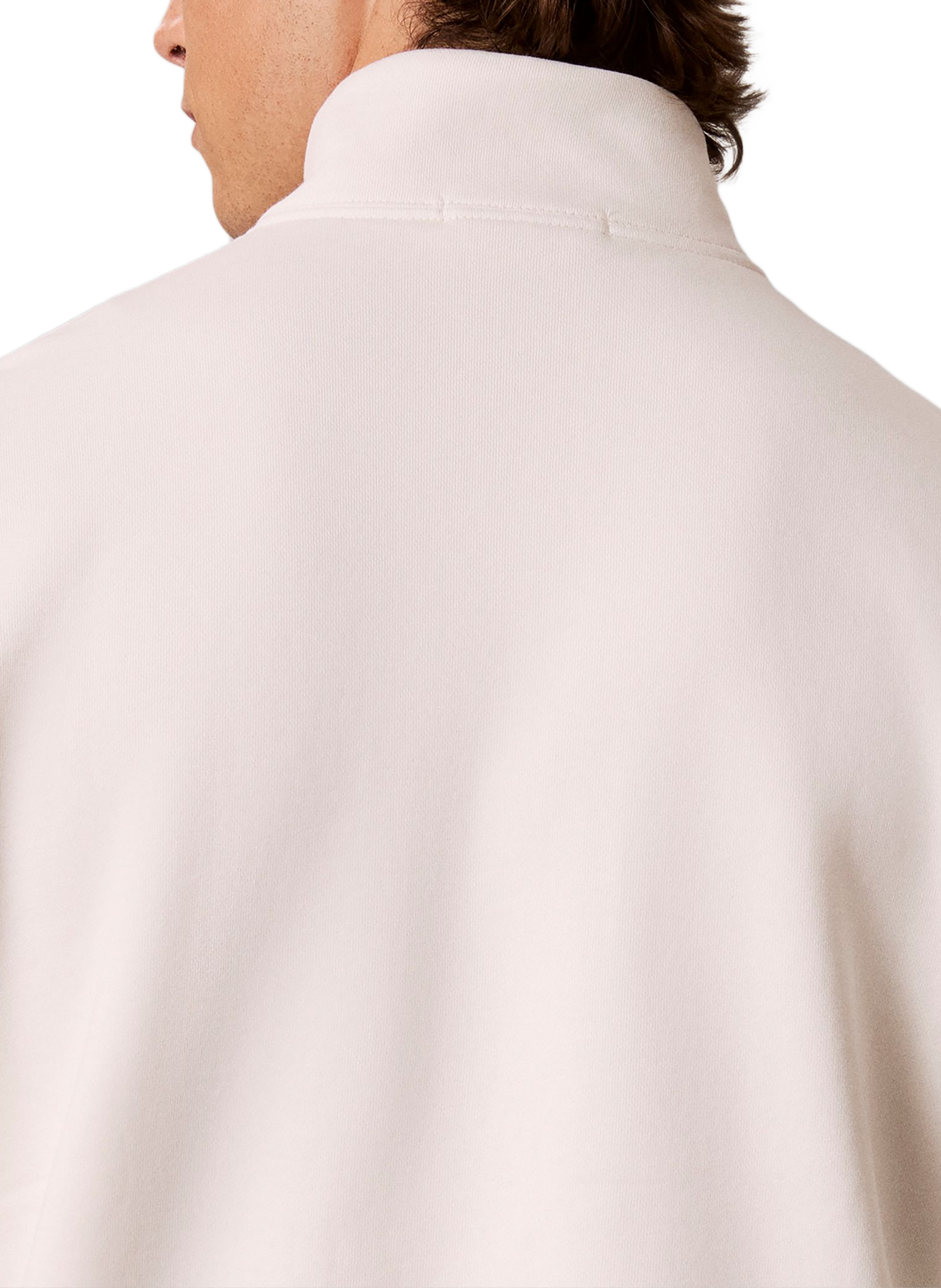 Pull droit à col montant zippé en coton mélangé CALVIN KLEIN Beige