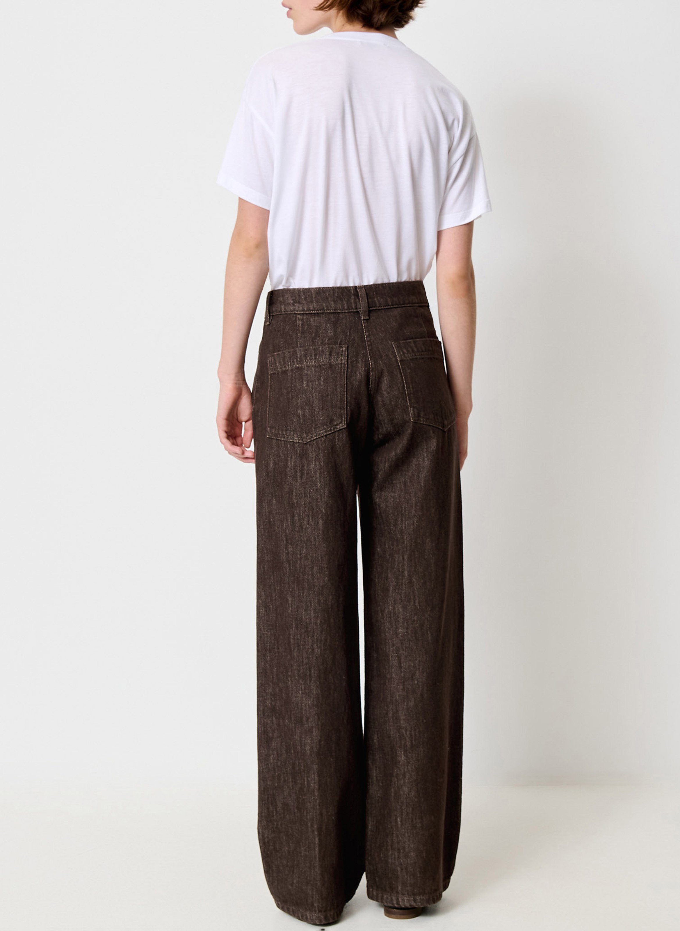 Jean droit en coton line SESSUN Marron