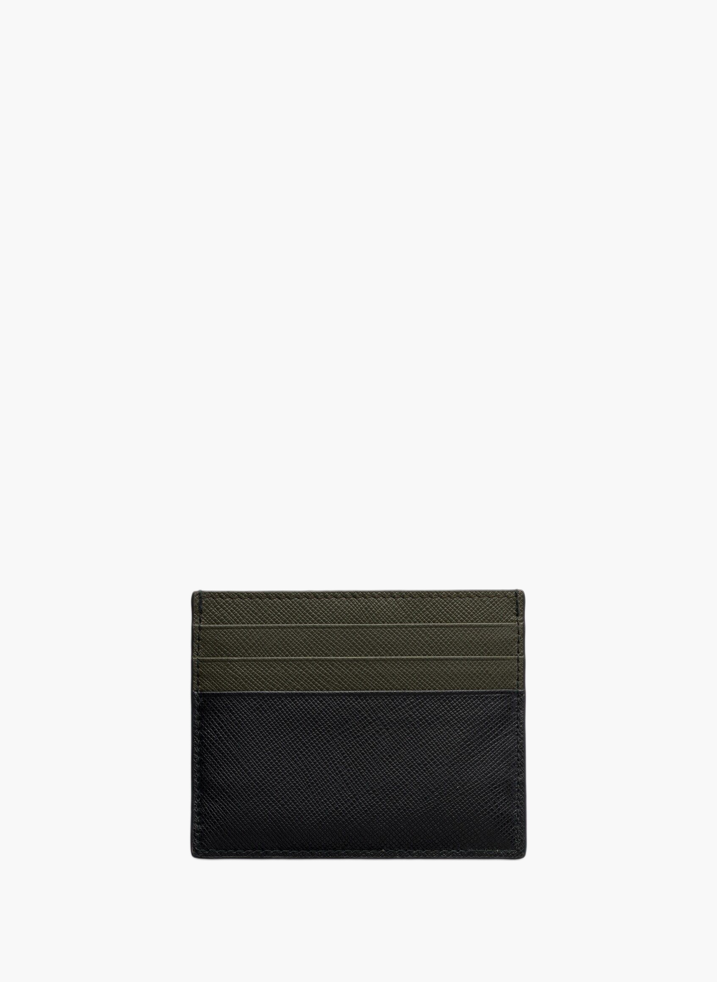 Porte-cartes en cuir saffiano PRADA Noir