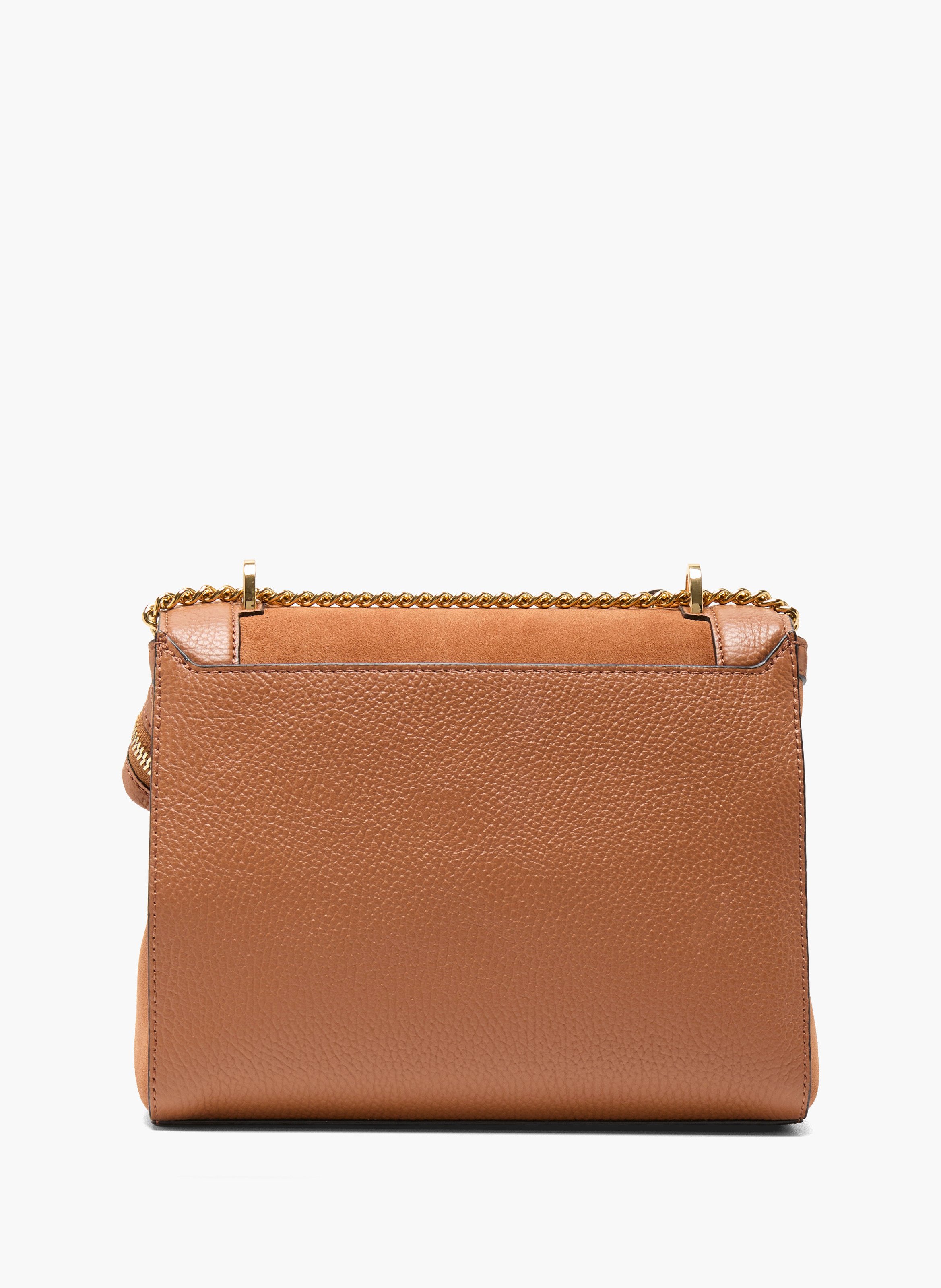 Sac à rabat ninon m de lancel en daim camel et cuir grainé LANCEL Marron