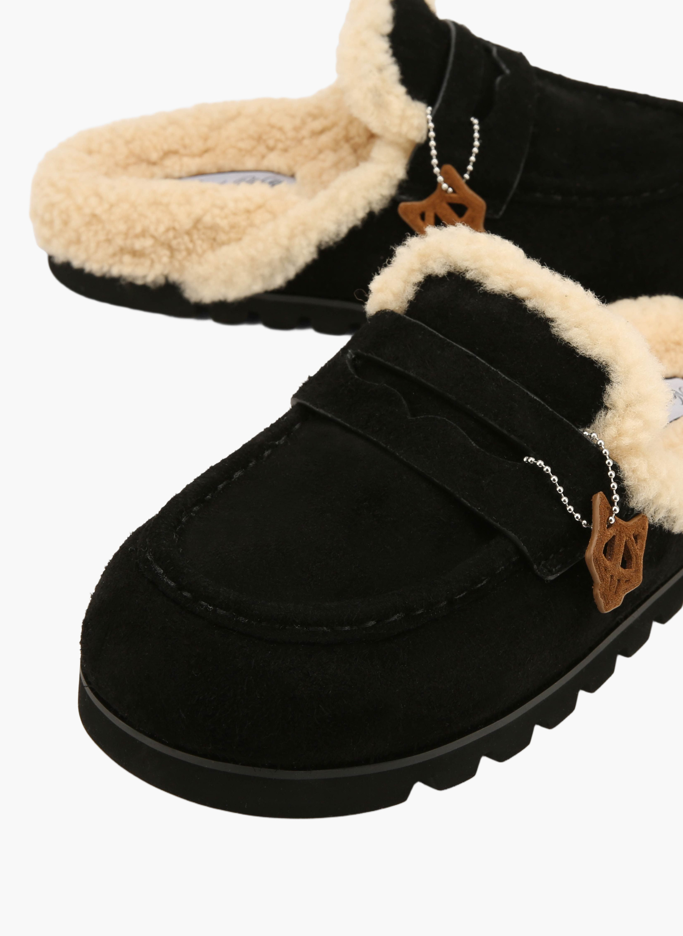 Mules cord fur en daim NAKED WOLFE Noir