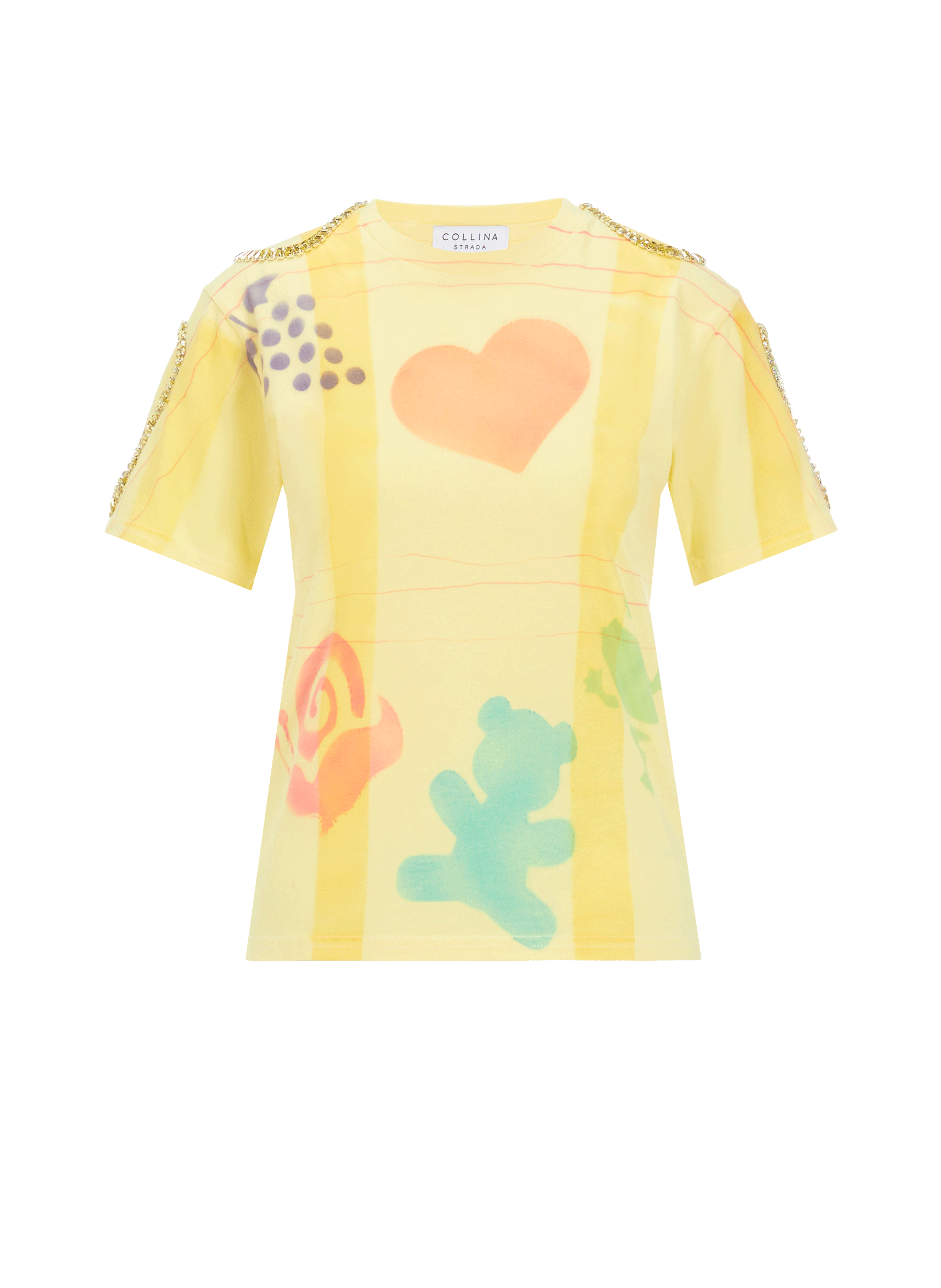 COLLINA STRADA T-shirt à imprimé en coton organique Multicolore
