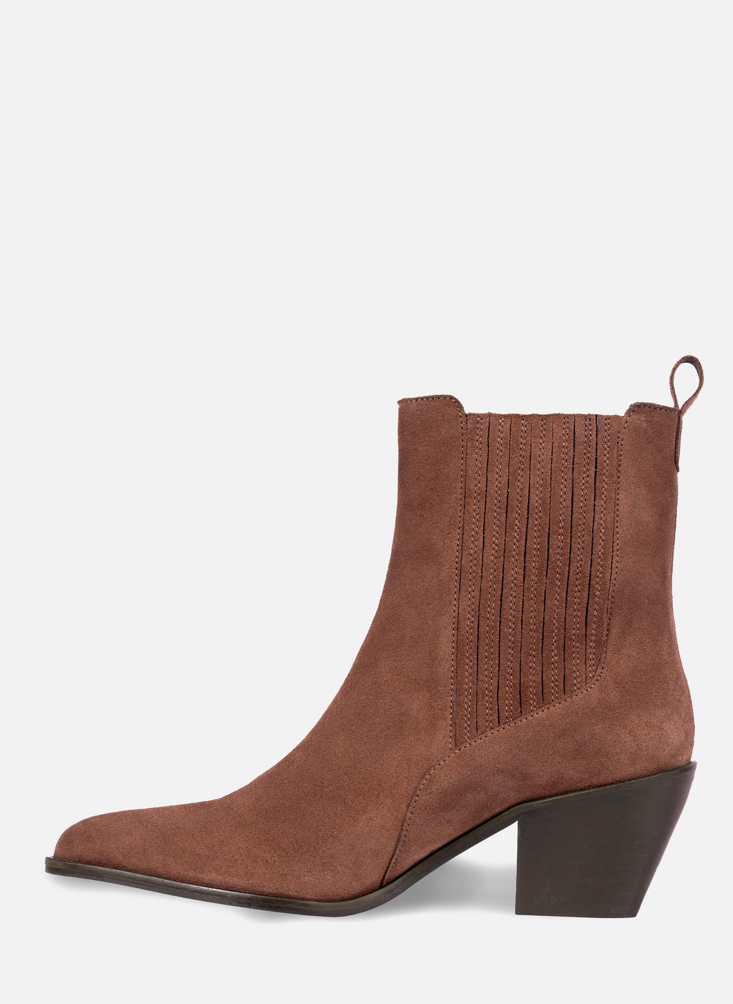 Bottines santiag cuir daim JULES & JENN Marron