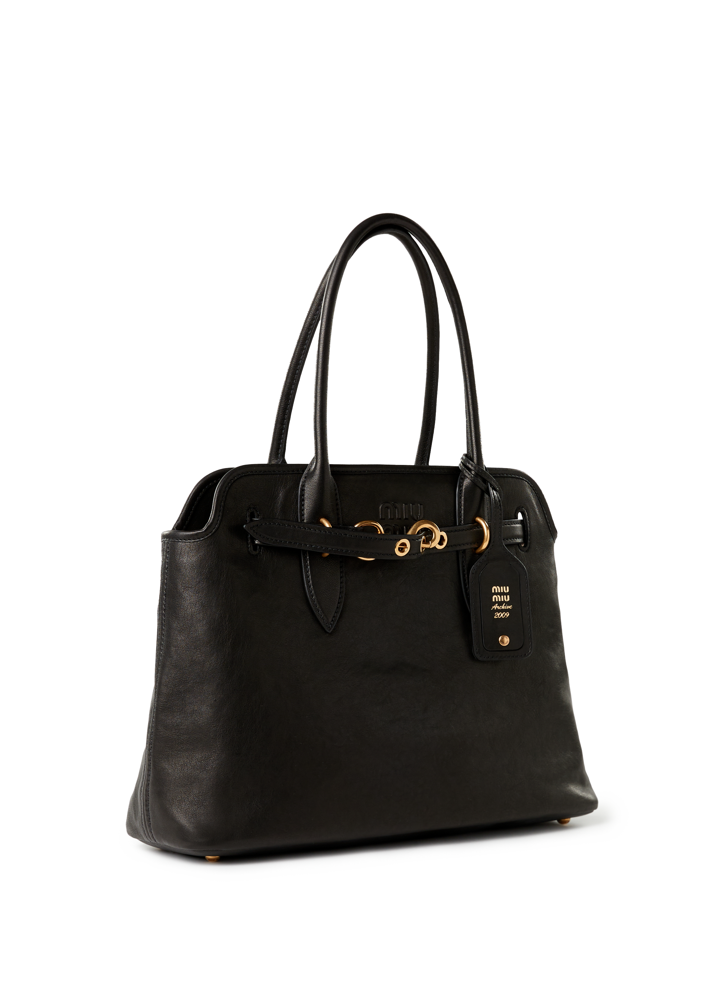 Sac à main Aventure en cuir  MIU MIU Noir