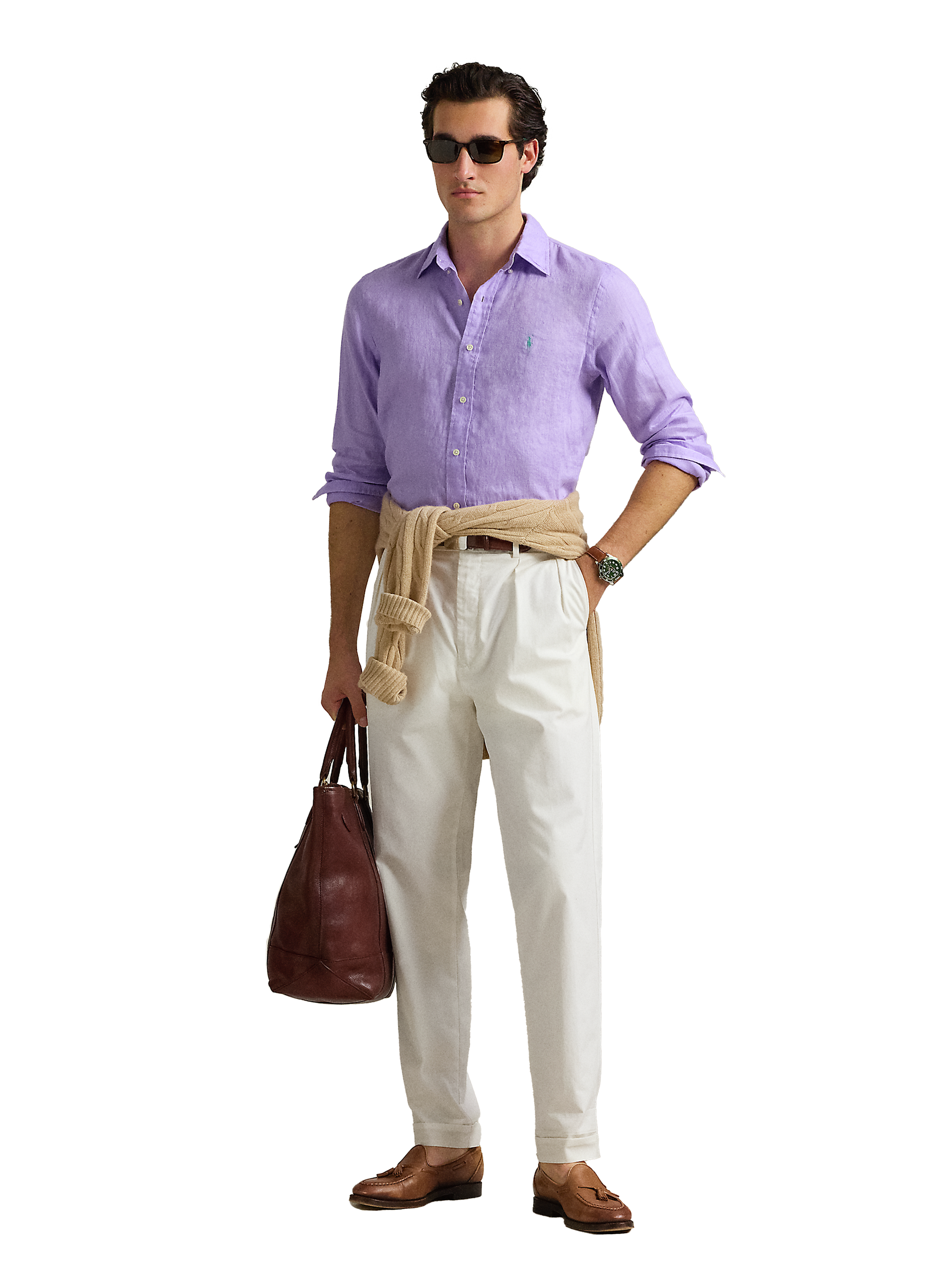 Linen shirt POLO RALPH LAUREN Purple