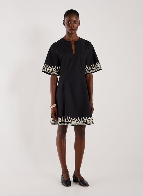 A-line dress with embroidery Black by BY MALENE BIRGER BY MALENE BIRGER A-line dress with embroidery Black