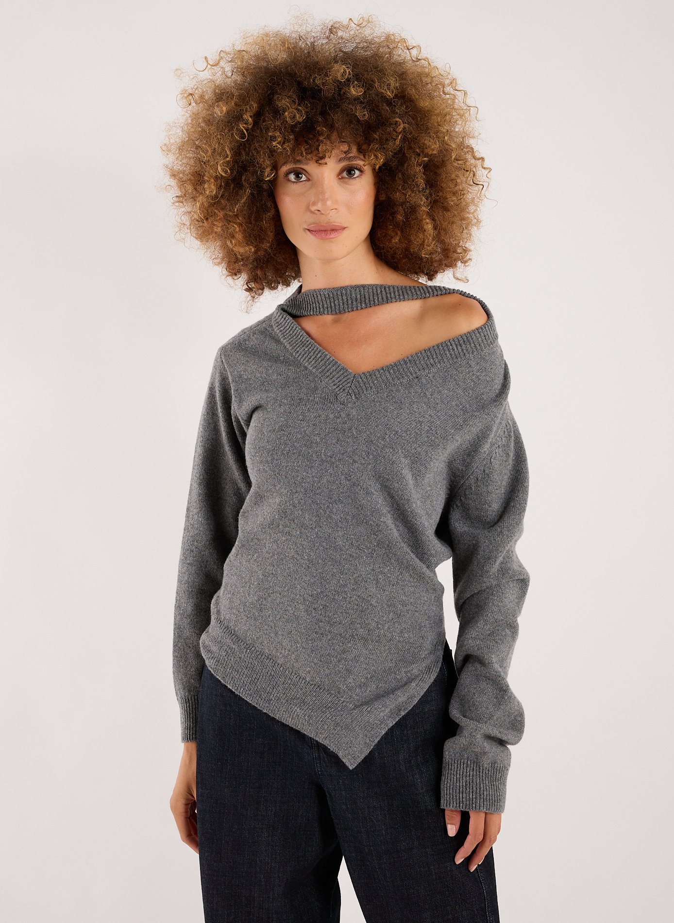 Deconstructed reversible sweater ROHE FRAMES Grey