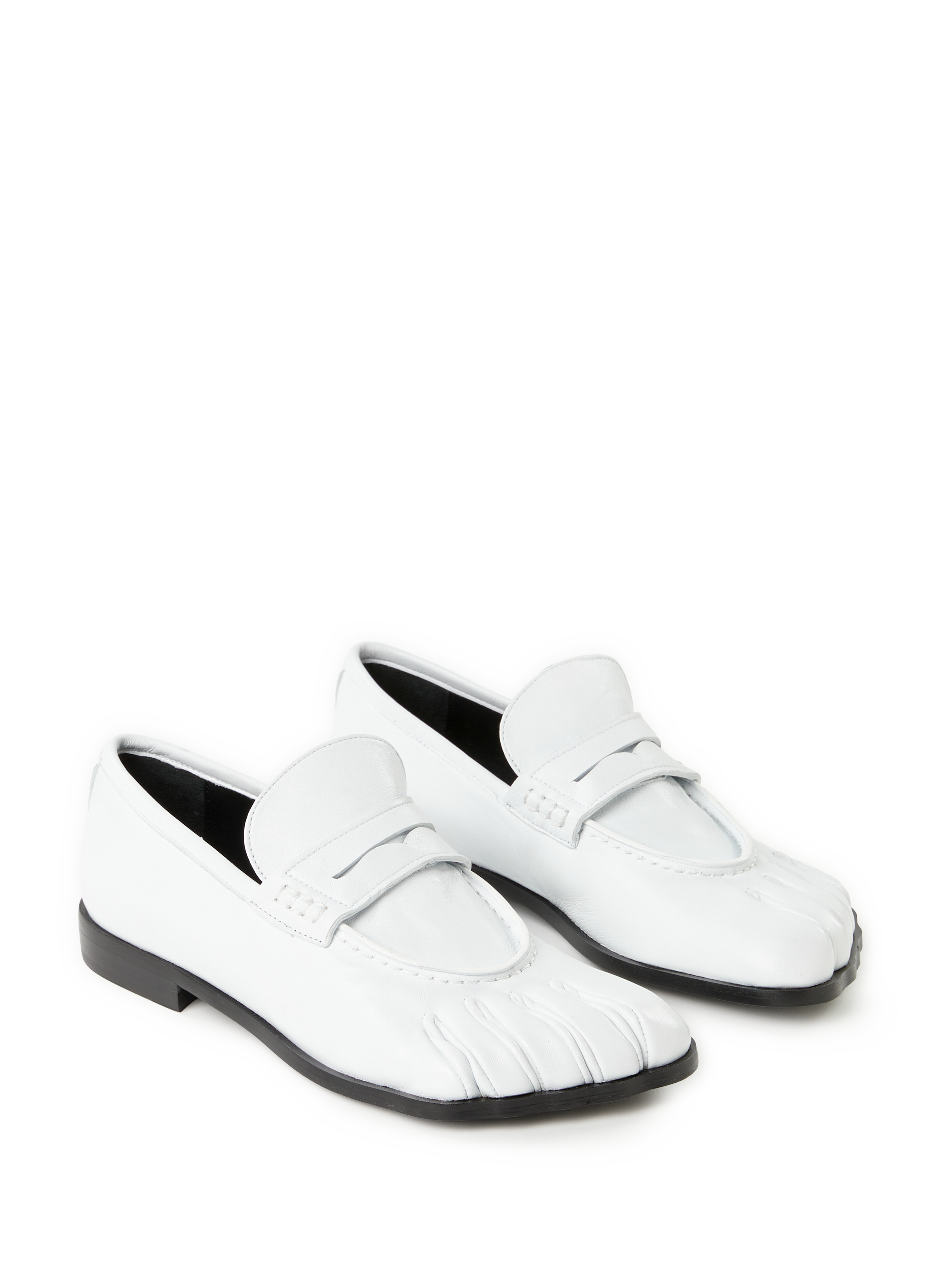 Distinctive leather moccasins with toe details COPERNI White