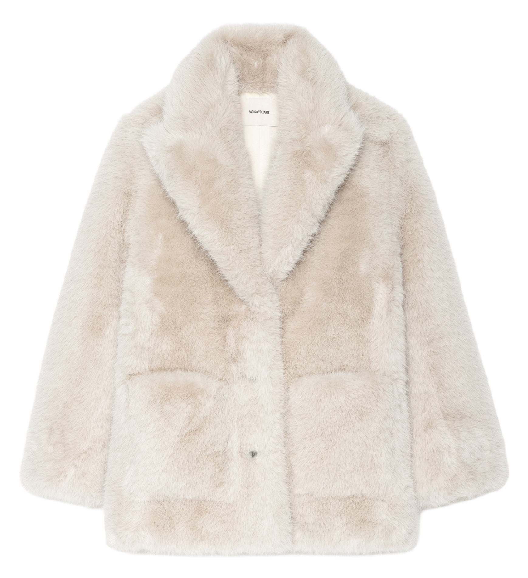 Manteau col tailleur effet fourrure fleur ZADIG&VOLTAIRE Blanc