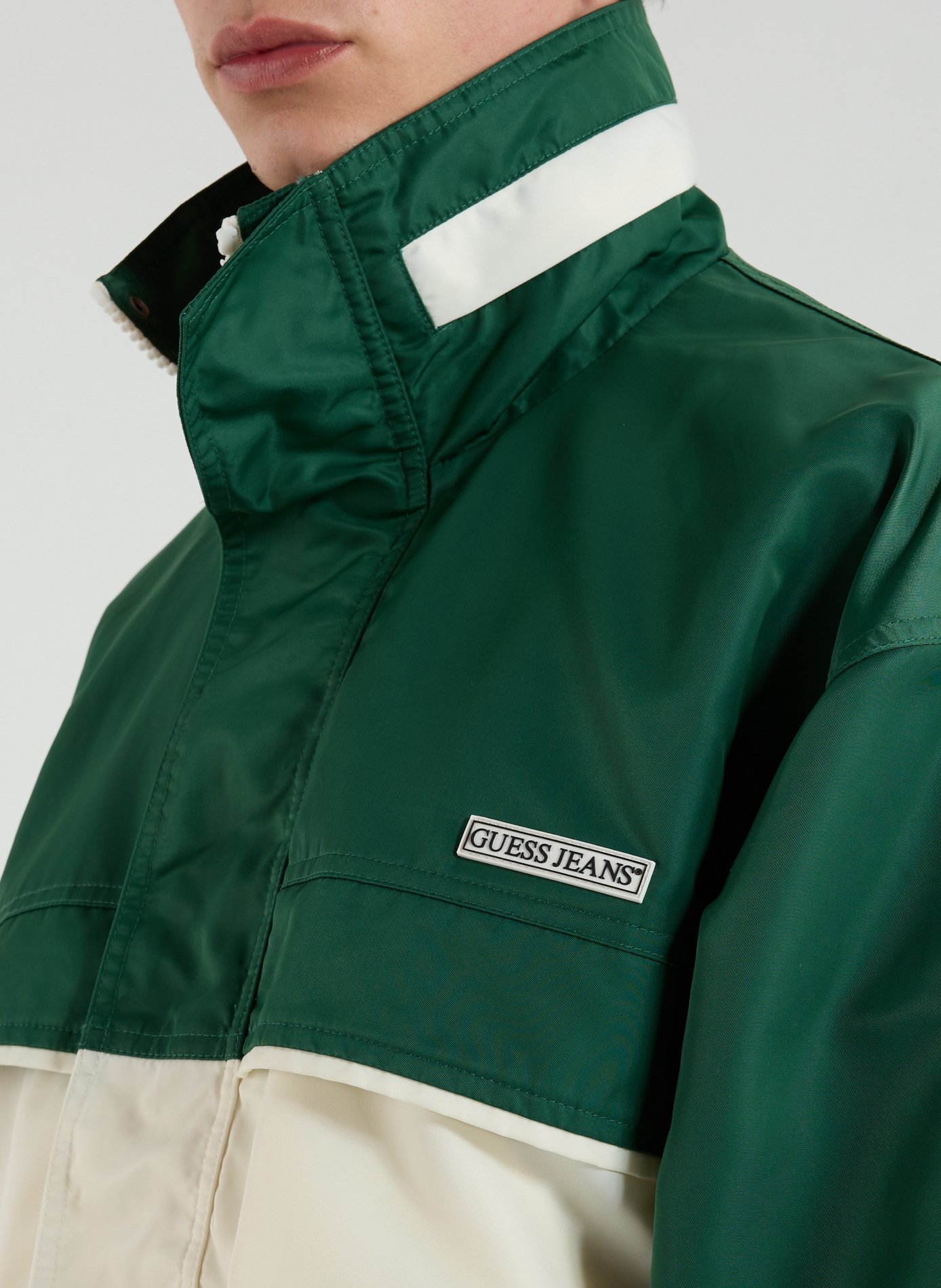 Windbreaker jacket with hood GUESS Green
