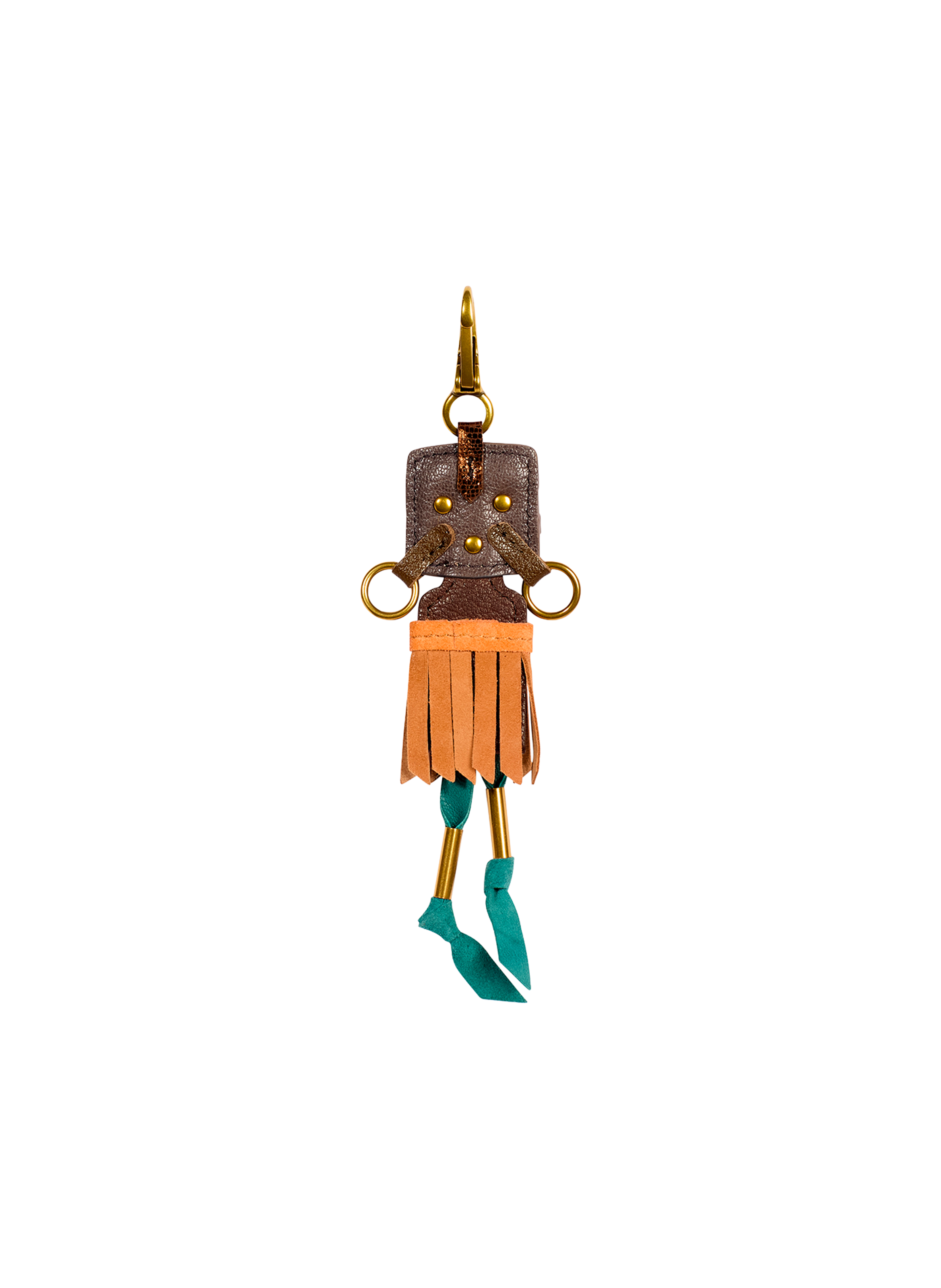 Keychain in calf leather JÉRÔME DREYFUSS Brown