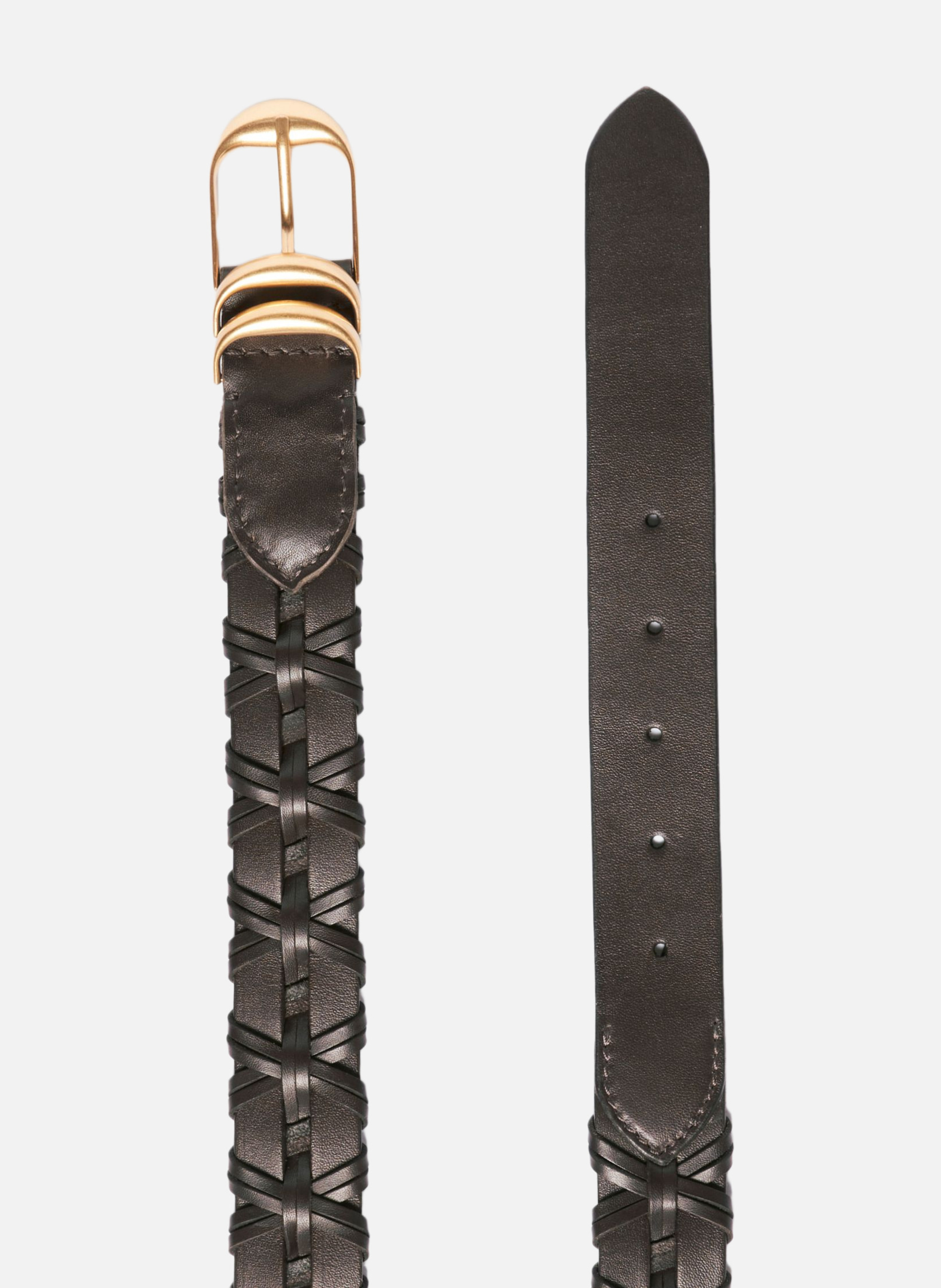 Ceinture en cuir tressé VANESSA BRUNO Noir