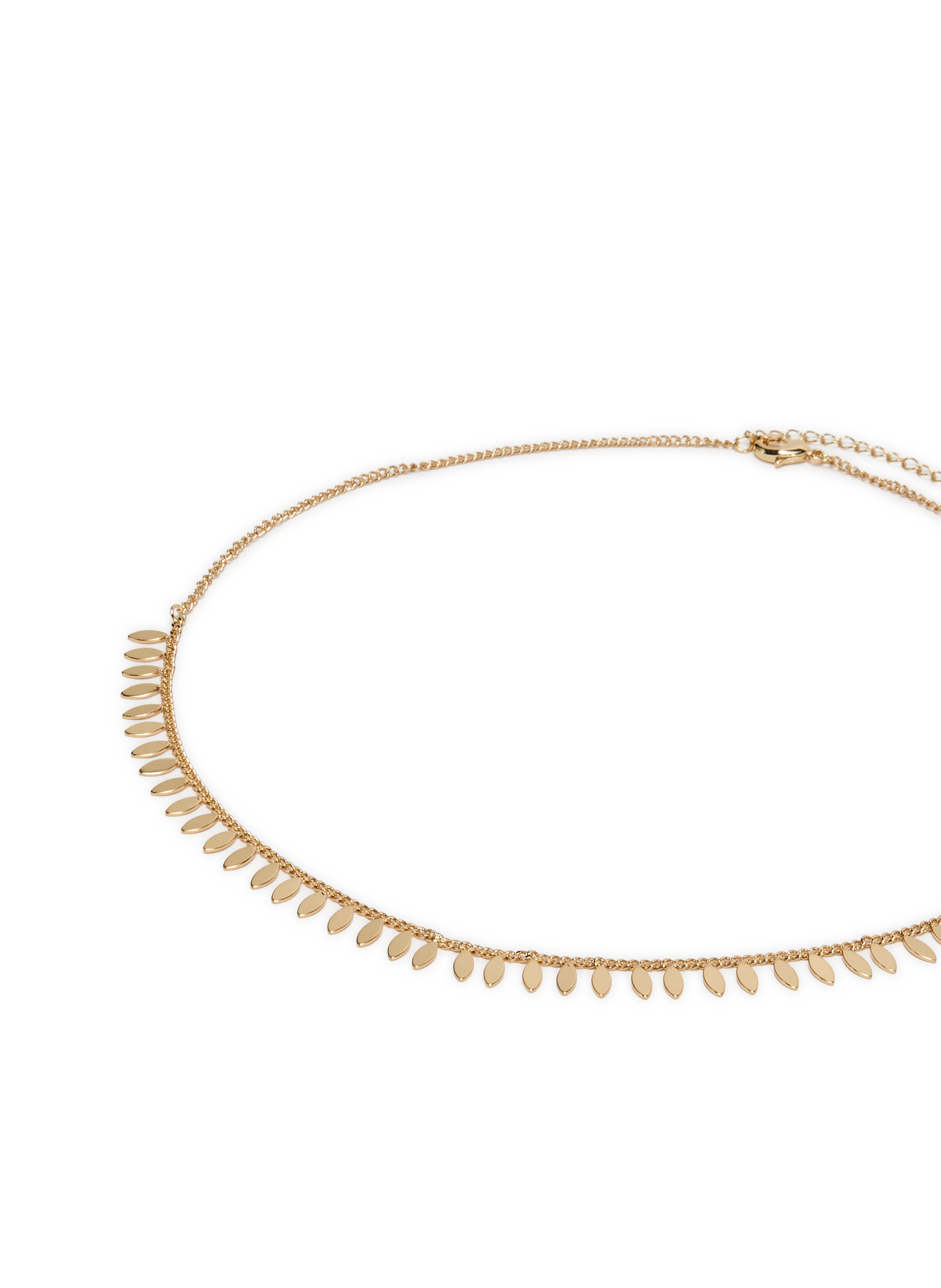 Collier fin Petite feuille  AU PRINTEMPS PARIS Doré