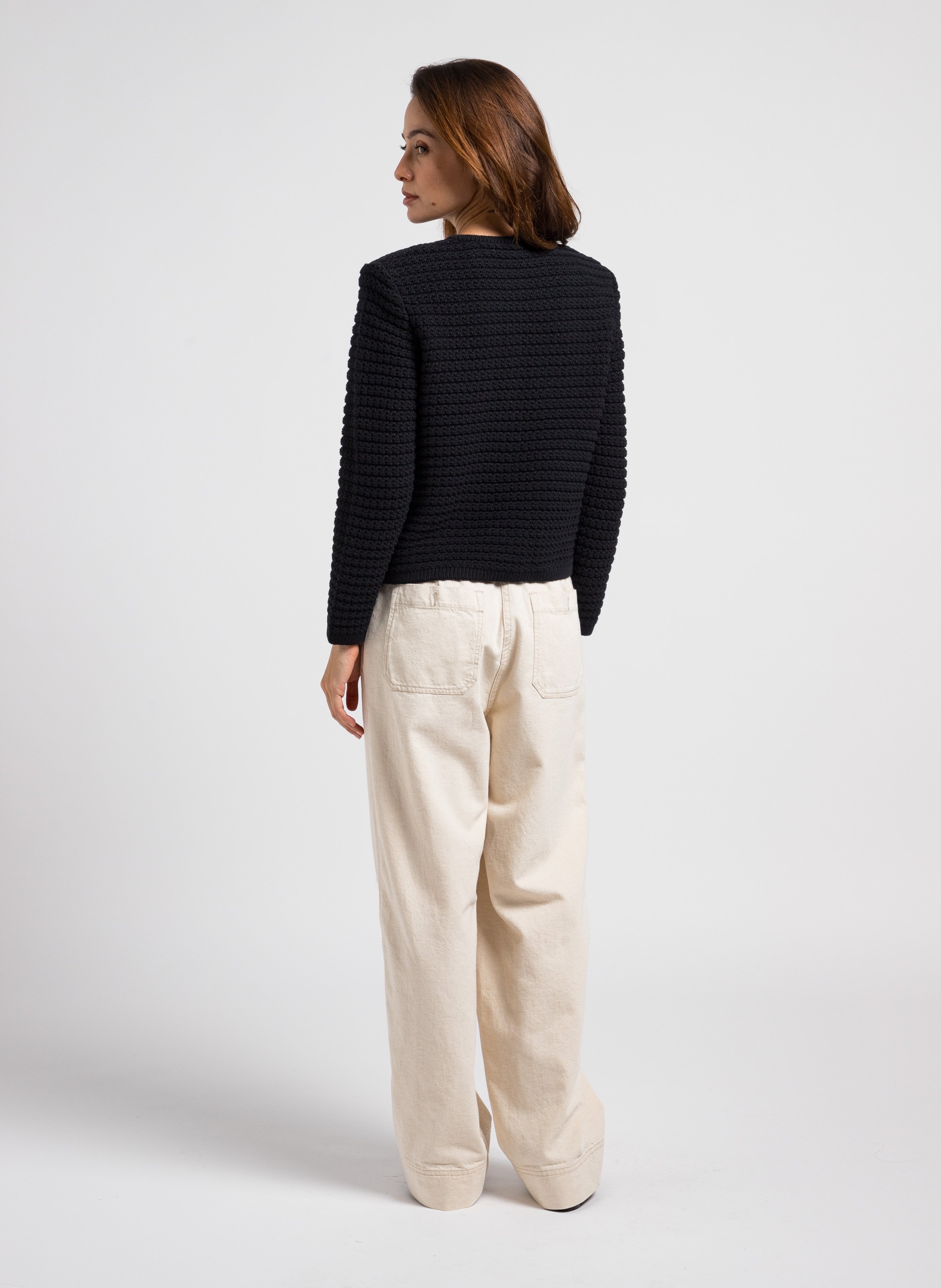 Gilet droit col rond en coton mélangé gaspard BA&SH Noir