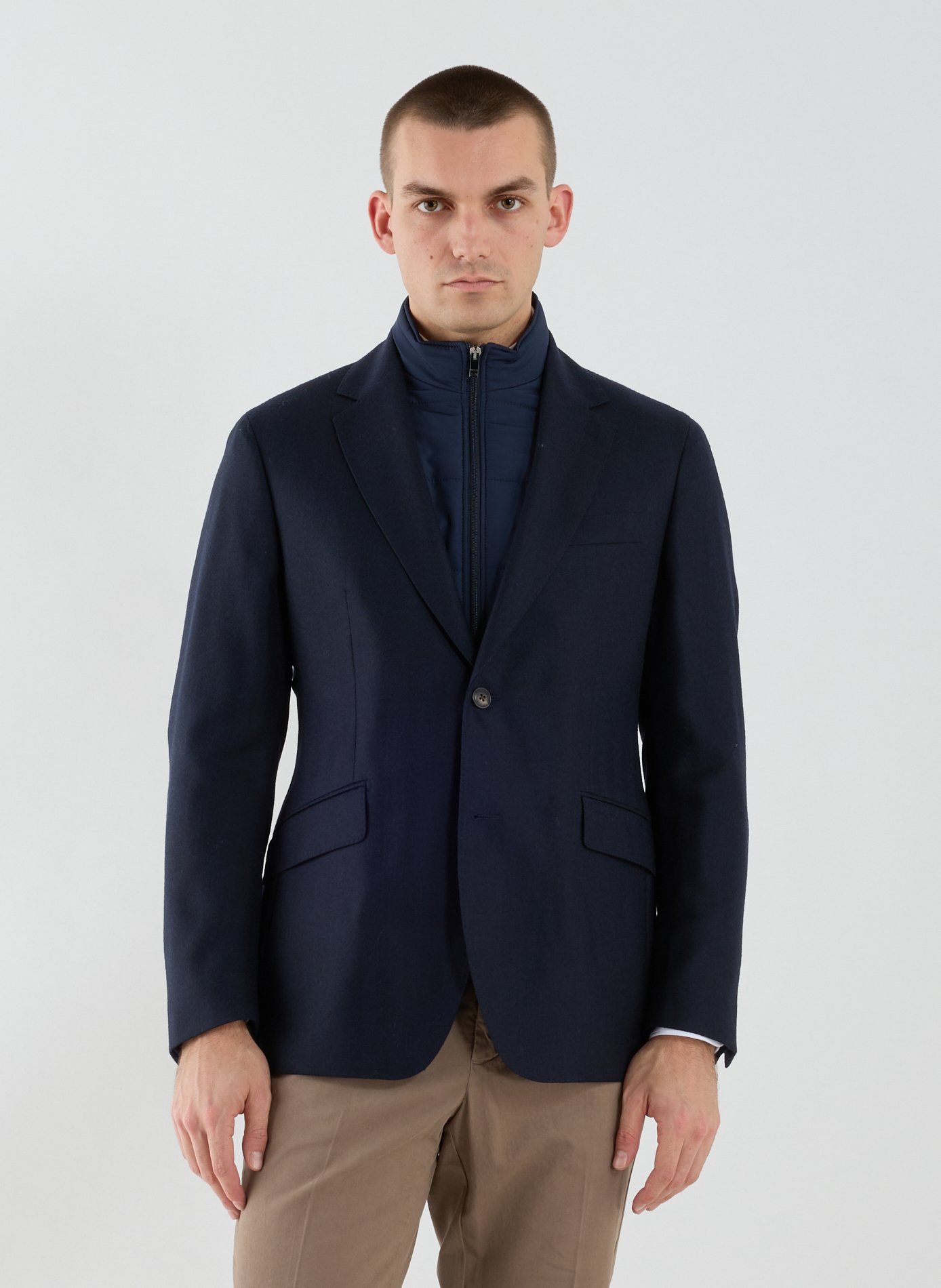 Fitted wool blazer with tailored collar HACKETT Blue