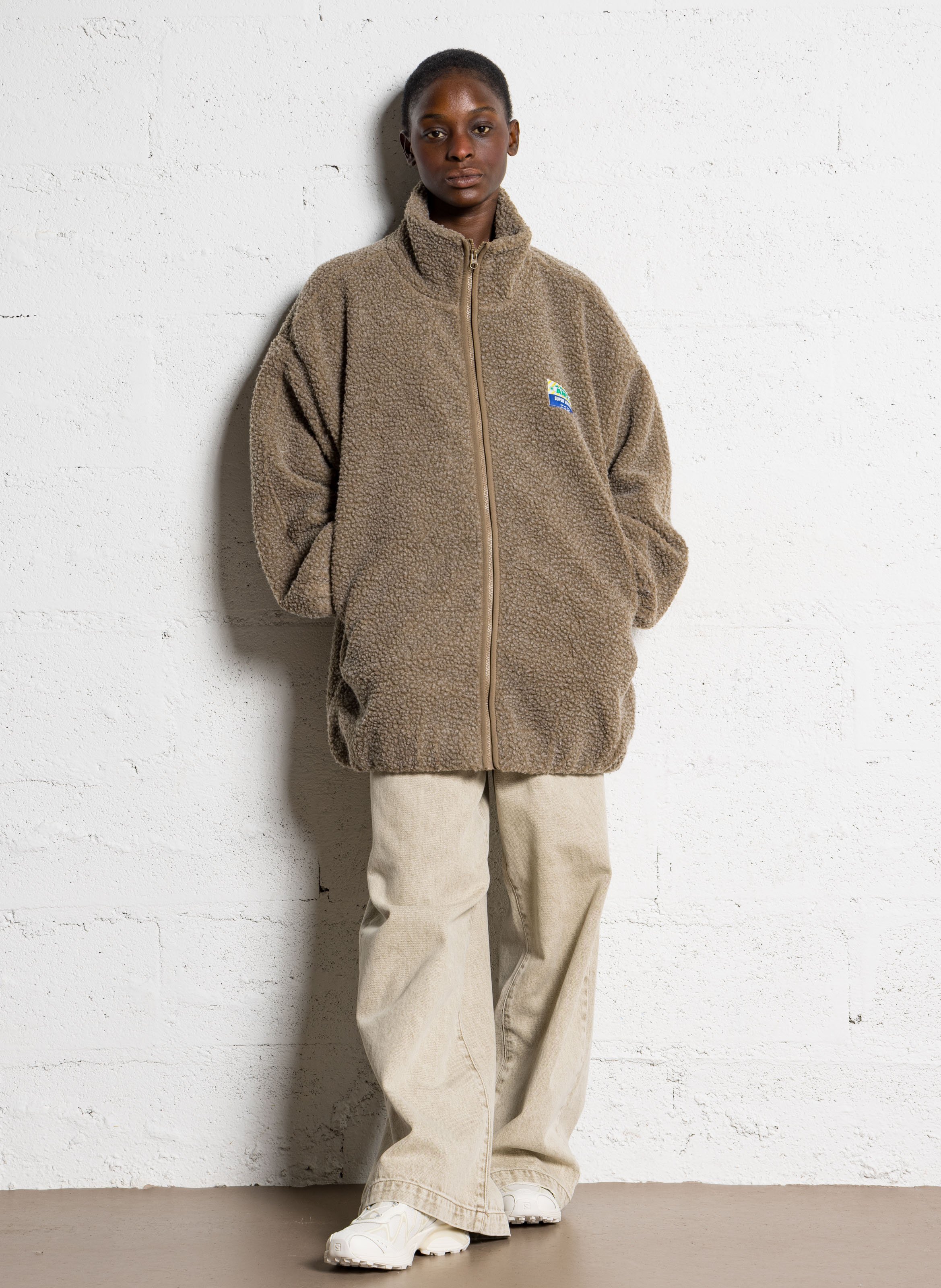 Polaire droite col montant Hoktown AMERICAN VINTAGE Marron