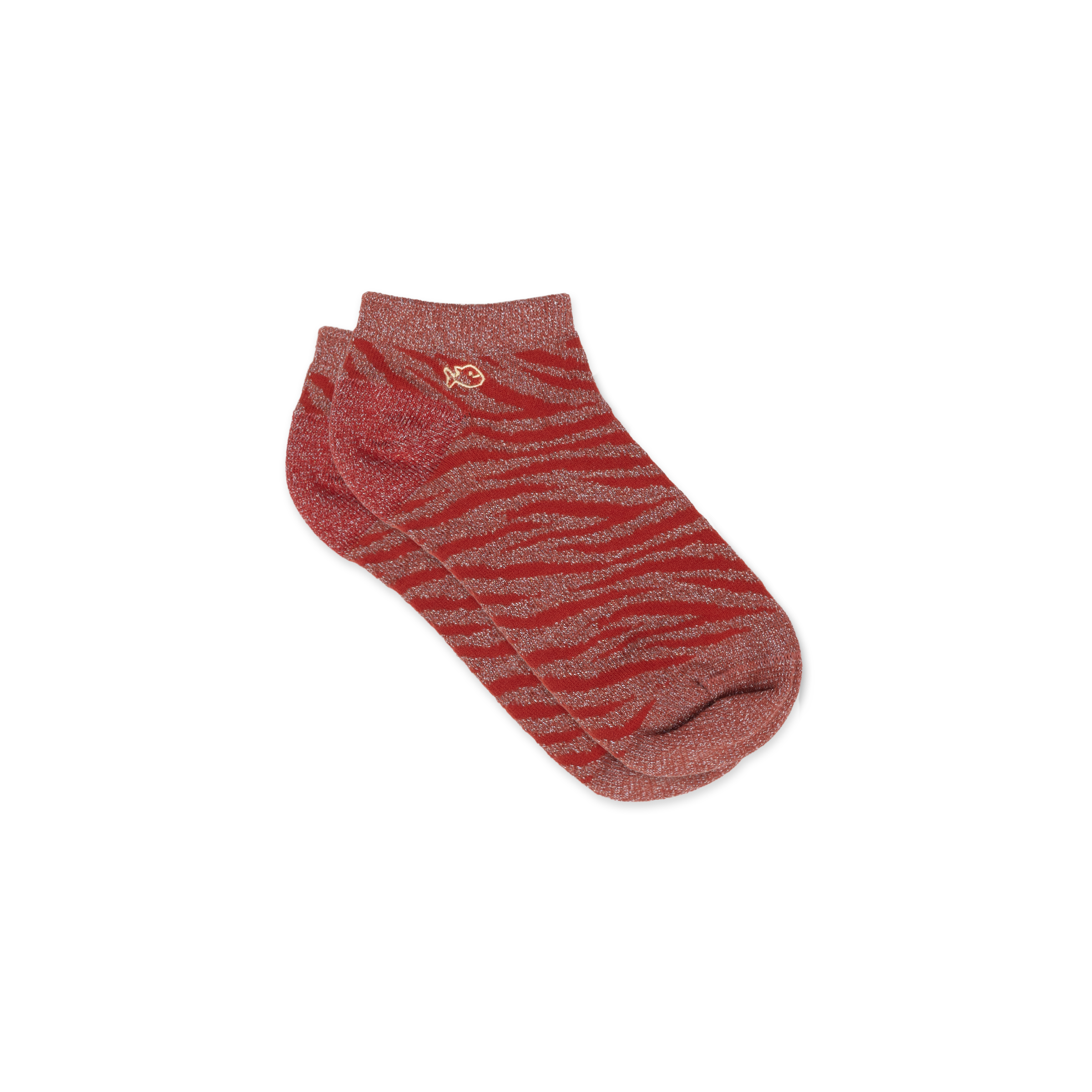 Socquettes en coton peigné zèbre BILLYBELT Rouge