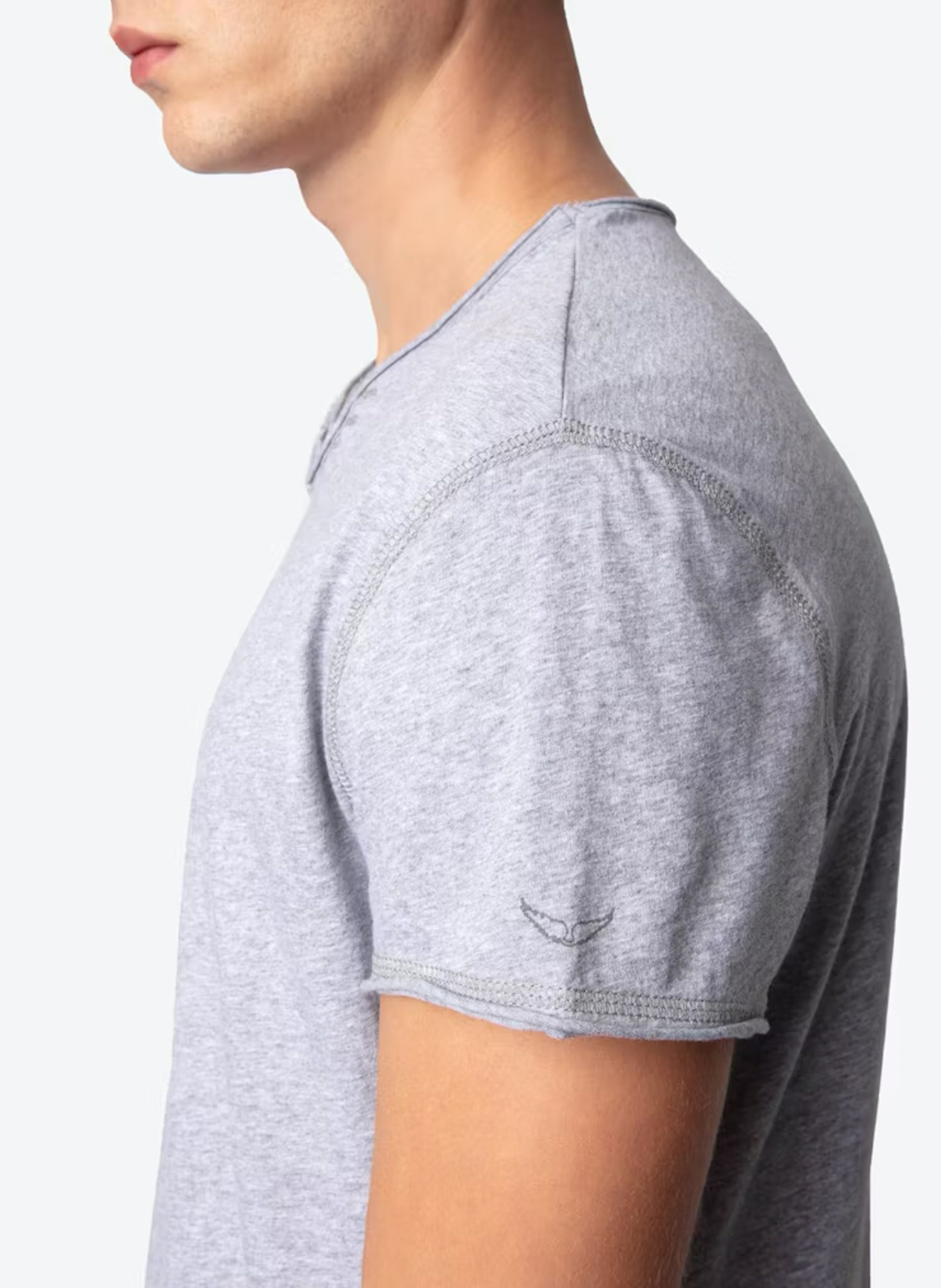 Tee-shirt droit en coton bio monastir ZADIG&VOLTAIRE Gris