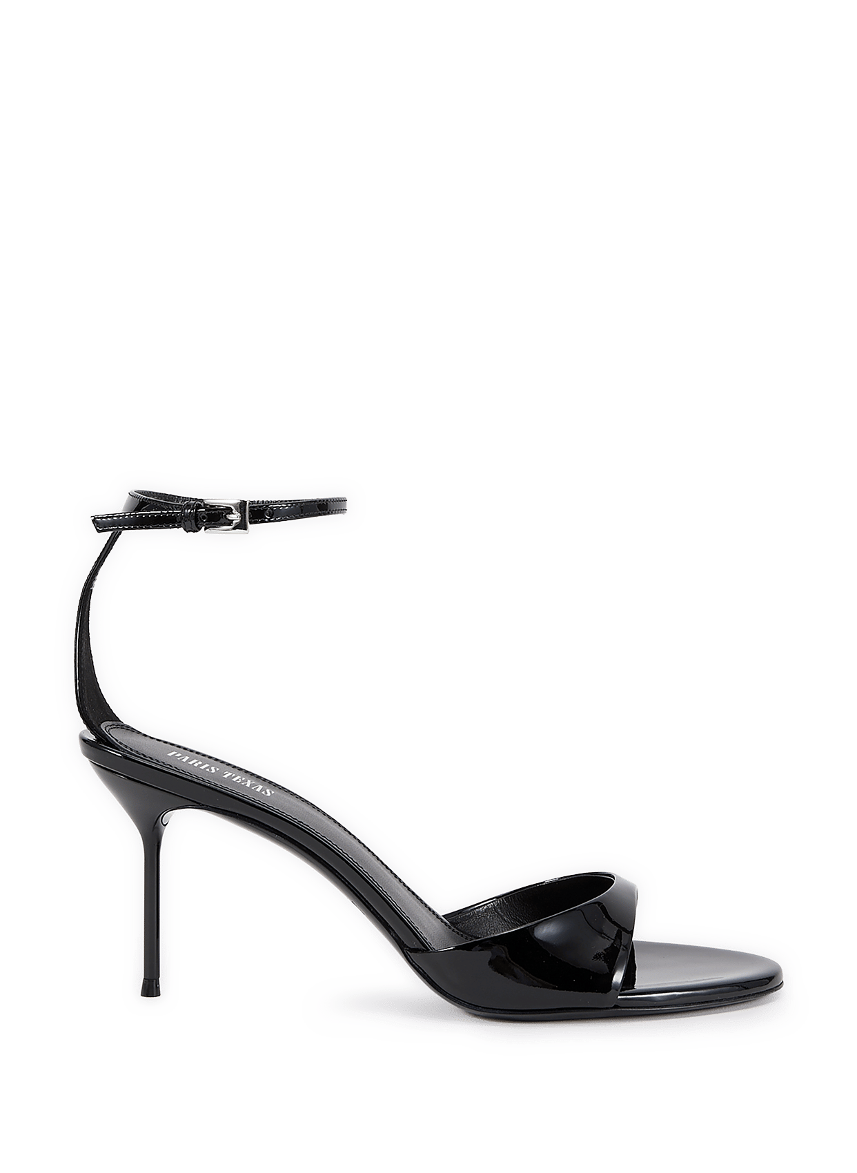 Sandales à talon aiguille en cuir verni PARIS TEXAS Noir