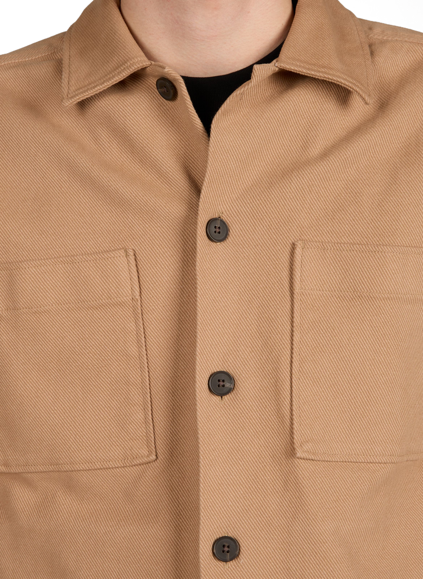 Jacket with classic collar in mixed cotton piqué STRELLSON Brown