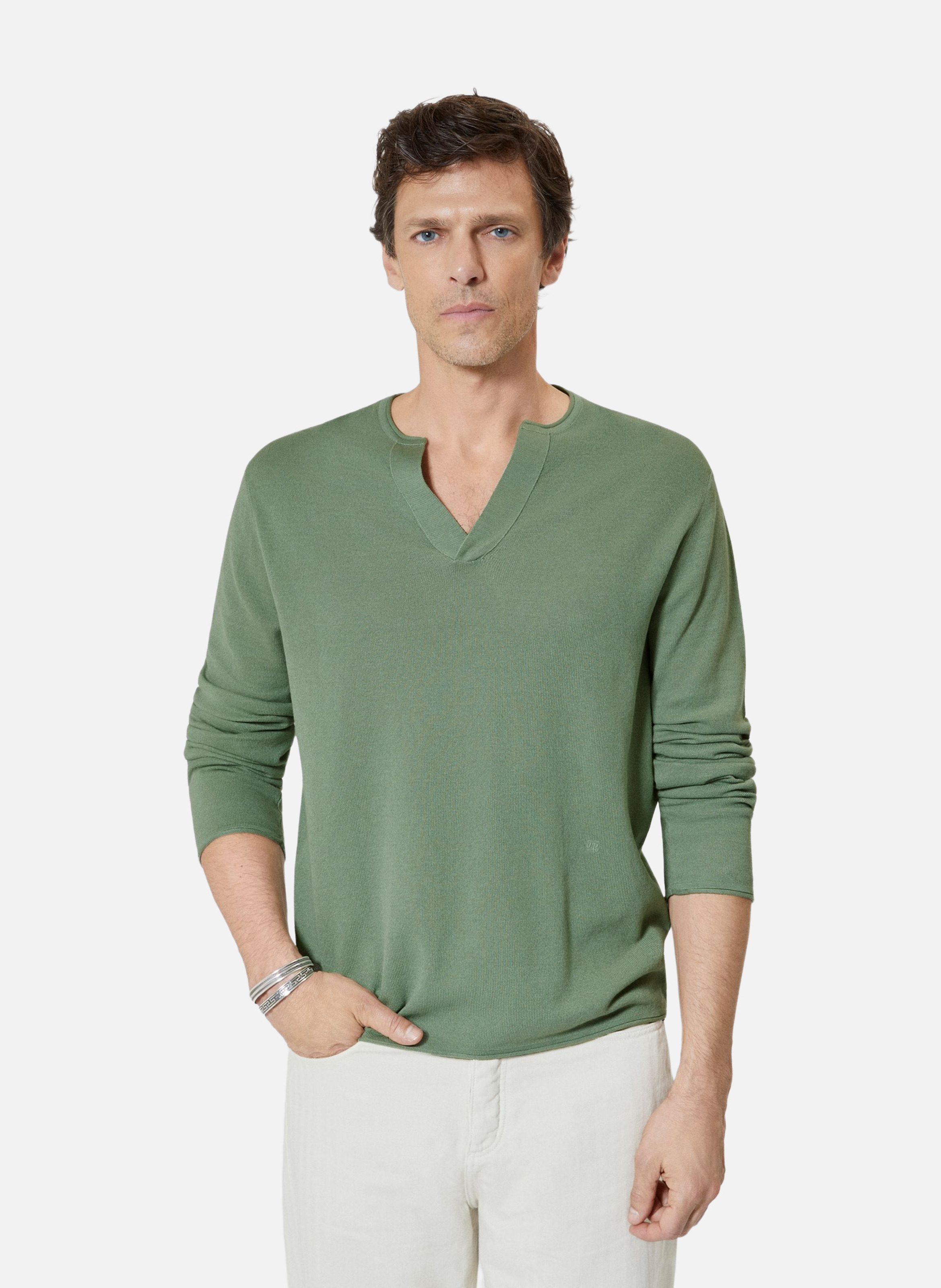 Pull col tunisien THE KOOPLES Vert