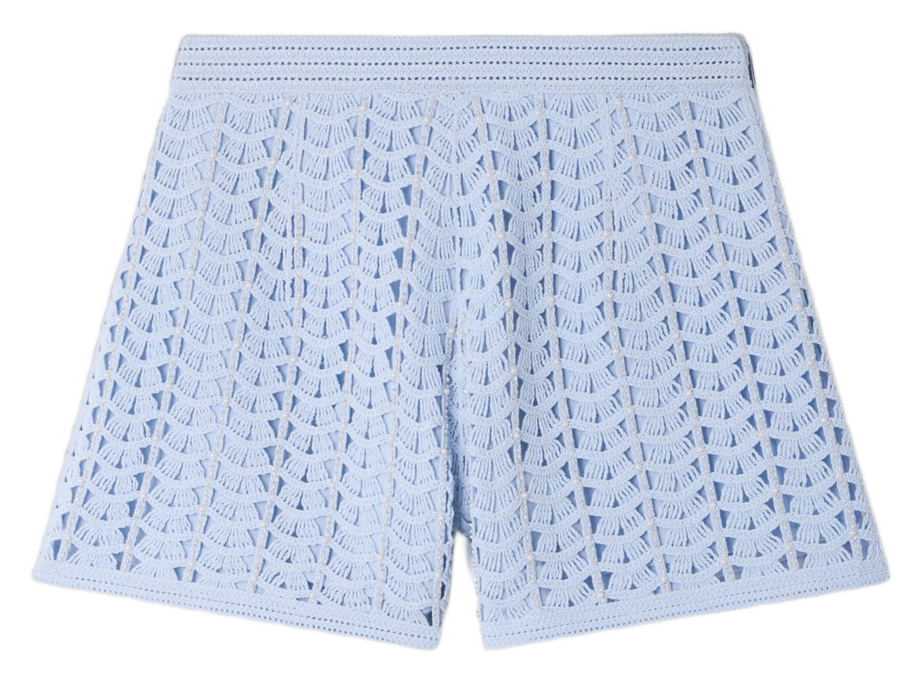 Short droit en maille ajourée SANDRO Bleu