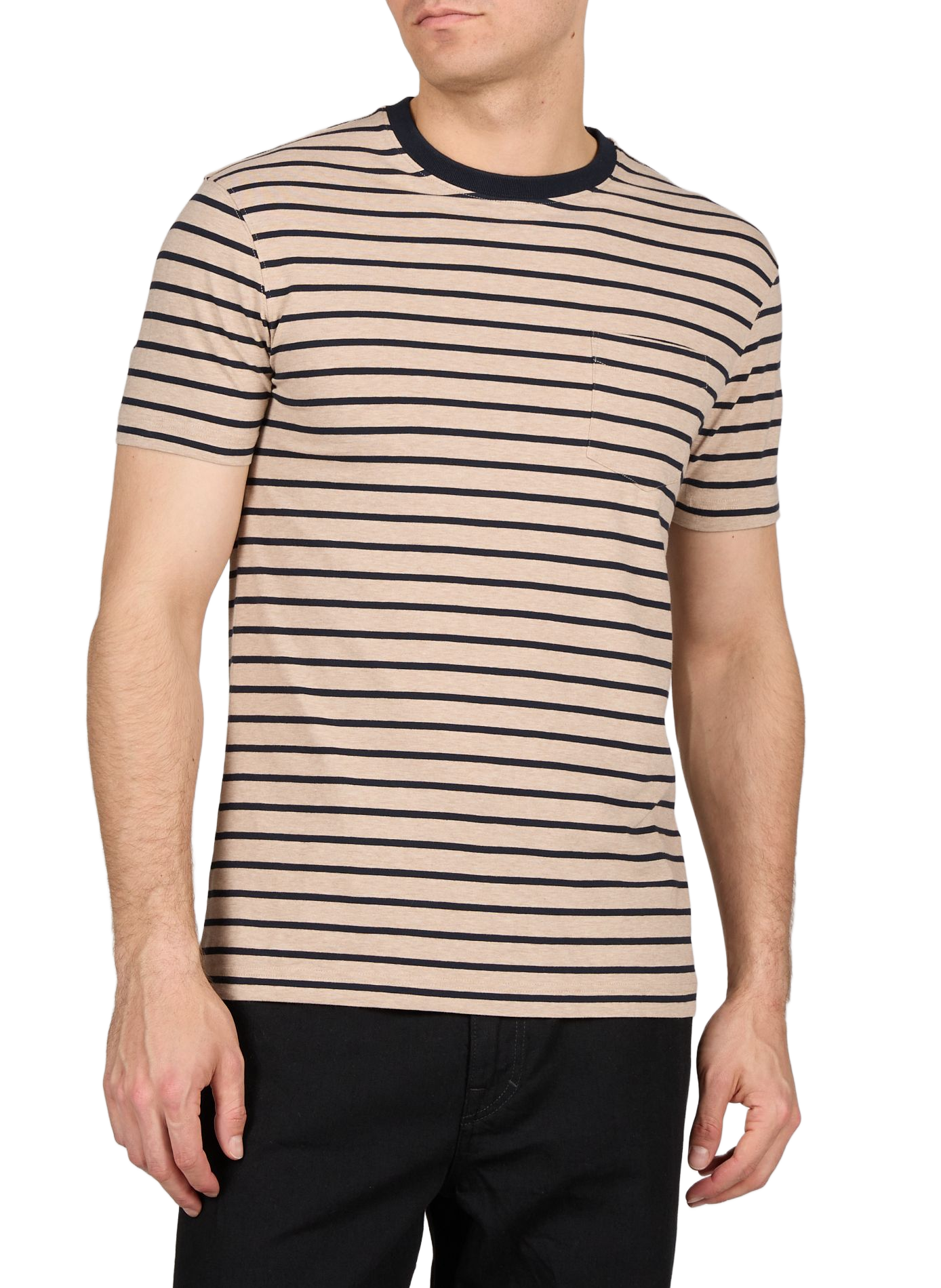 T-shirt à rayures en coton mélangé EDEN PARK Beige