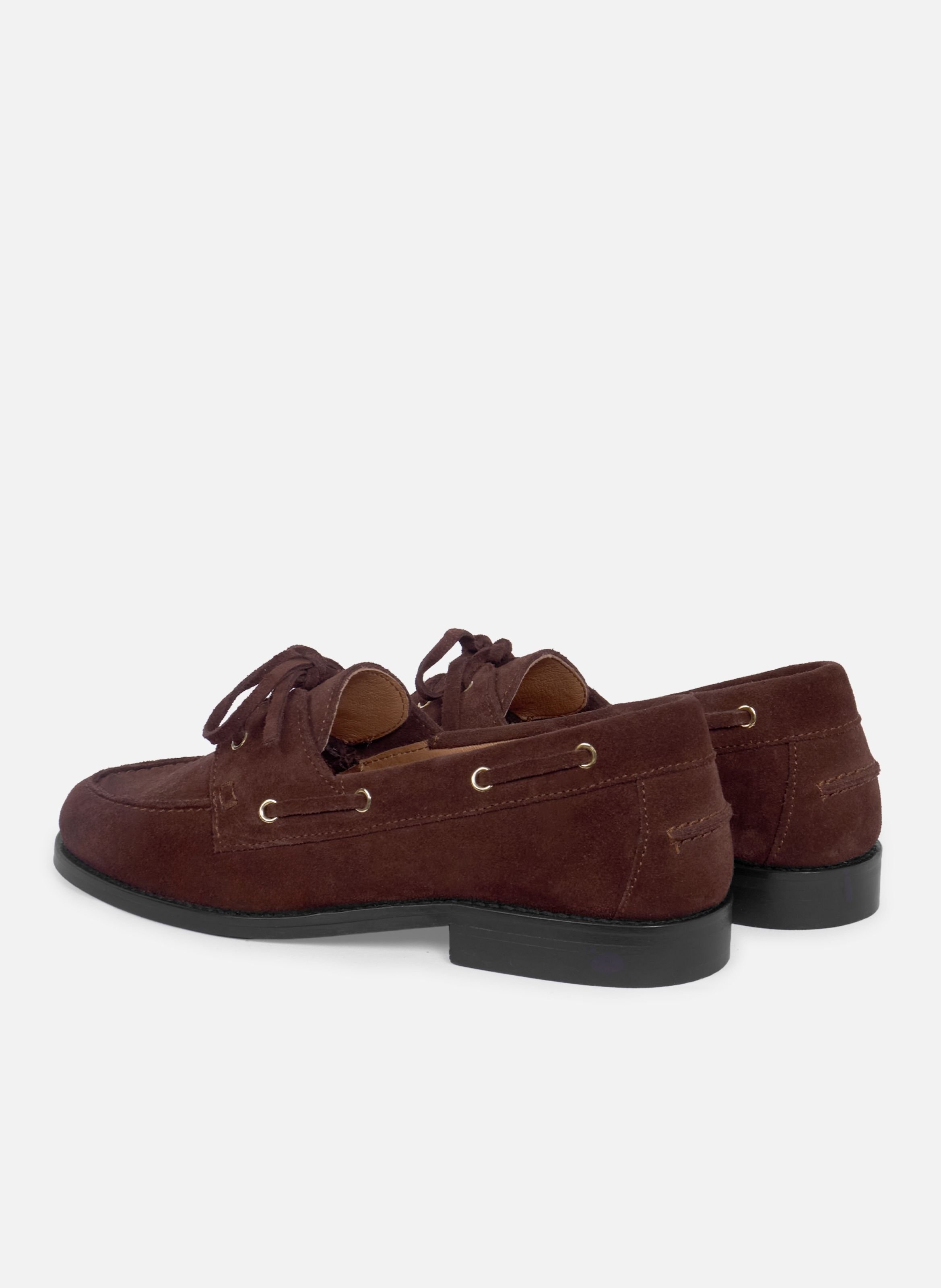 Mocassins bateau thelma cuir daim JULES & JENN Marron