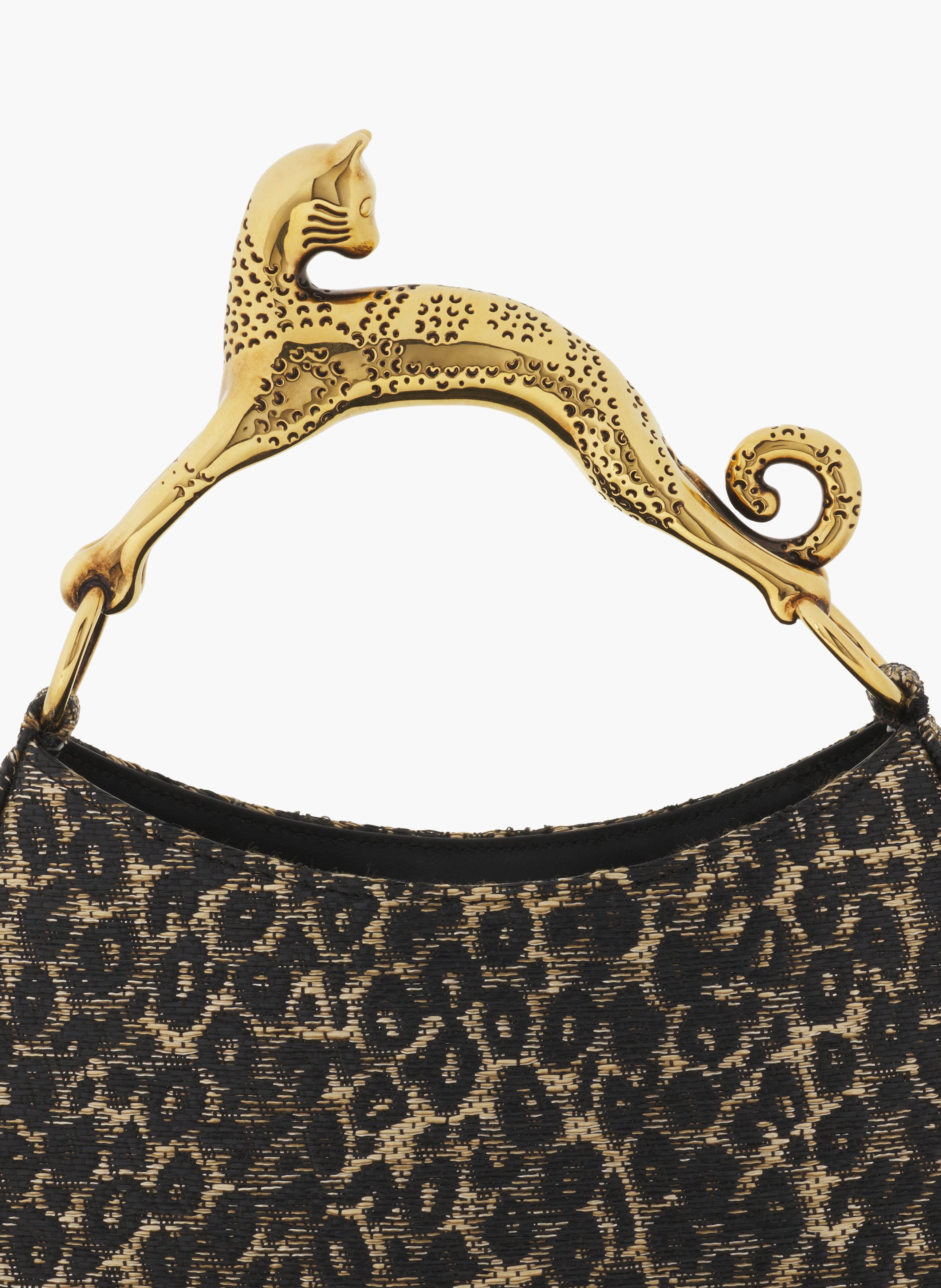 Sac hobo cat en imprimée léopard LANVIN Beige