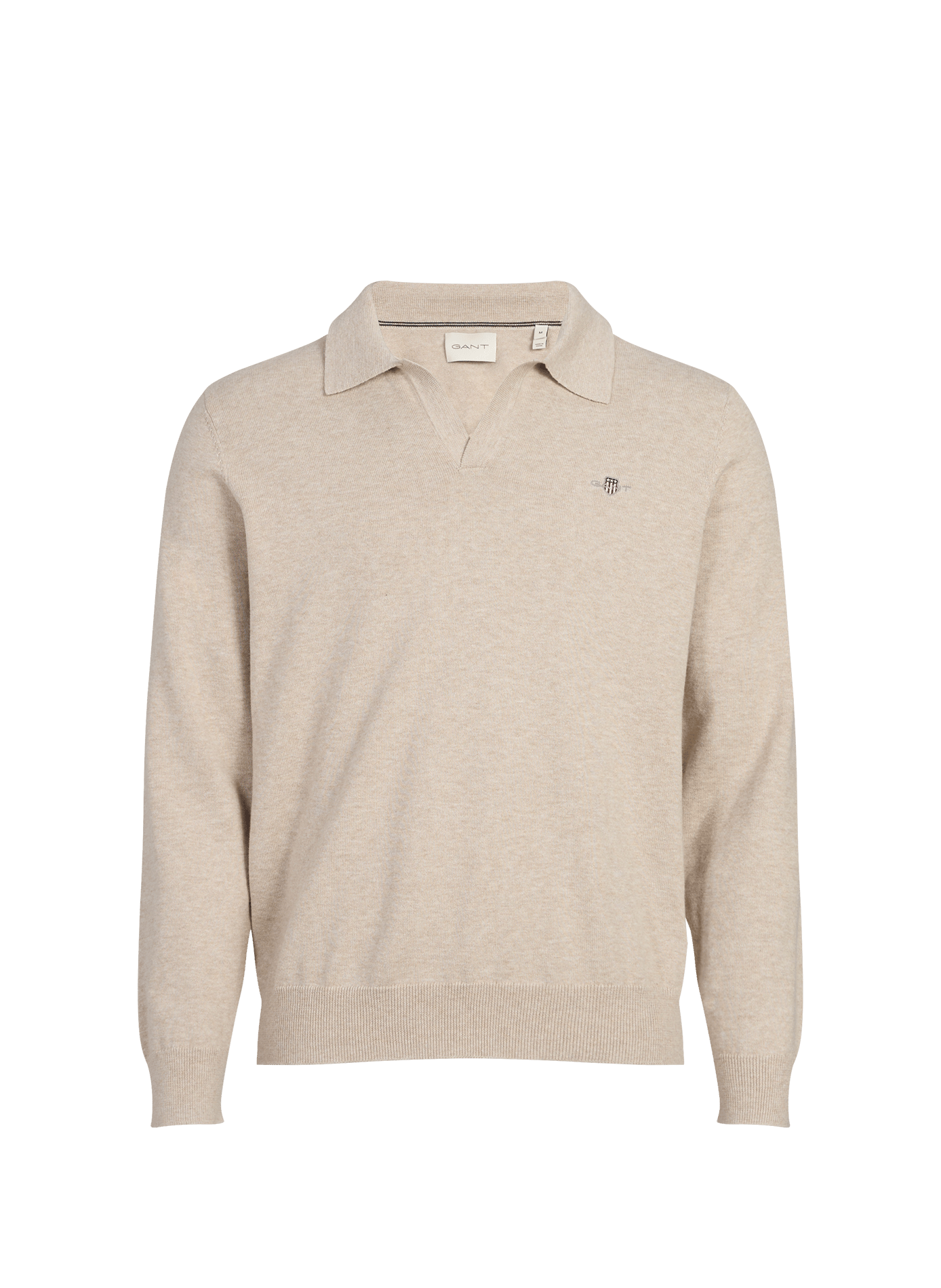 Classic long-sleeve cotton polo GANT Beige