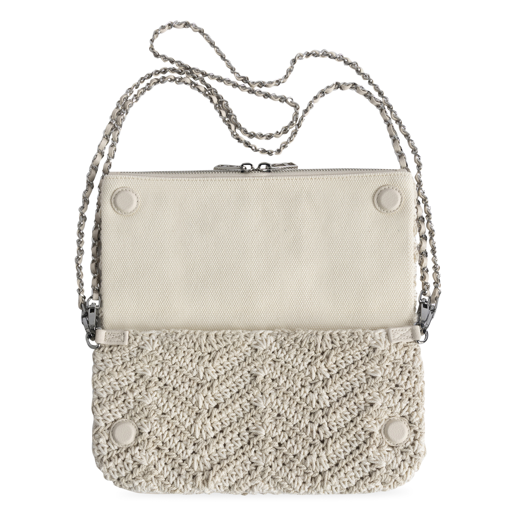 Pochette en coton macramé rock ZADIG&VOLTAIRE Wit