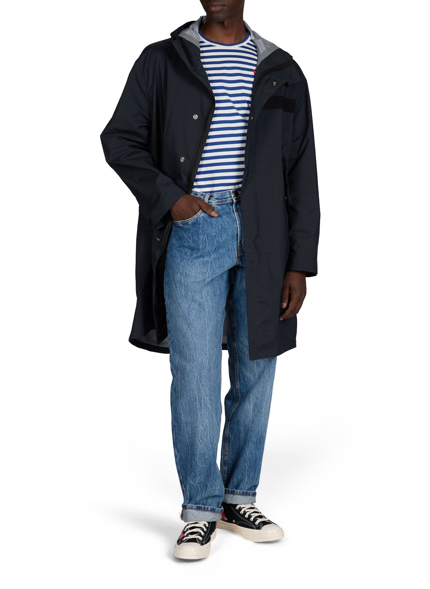 Halflange rechte parka met capuchon CLOSED Zwart