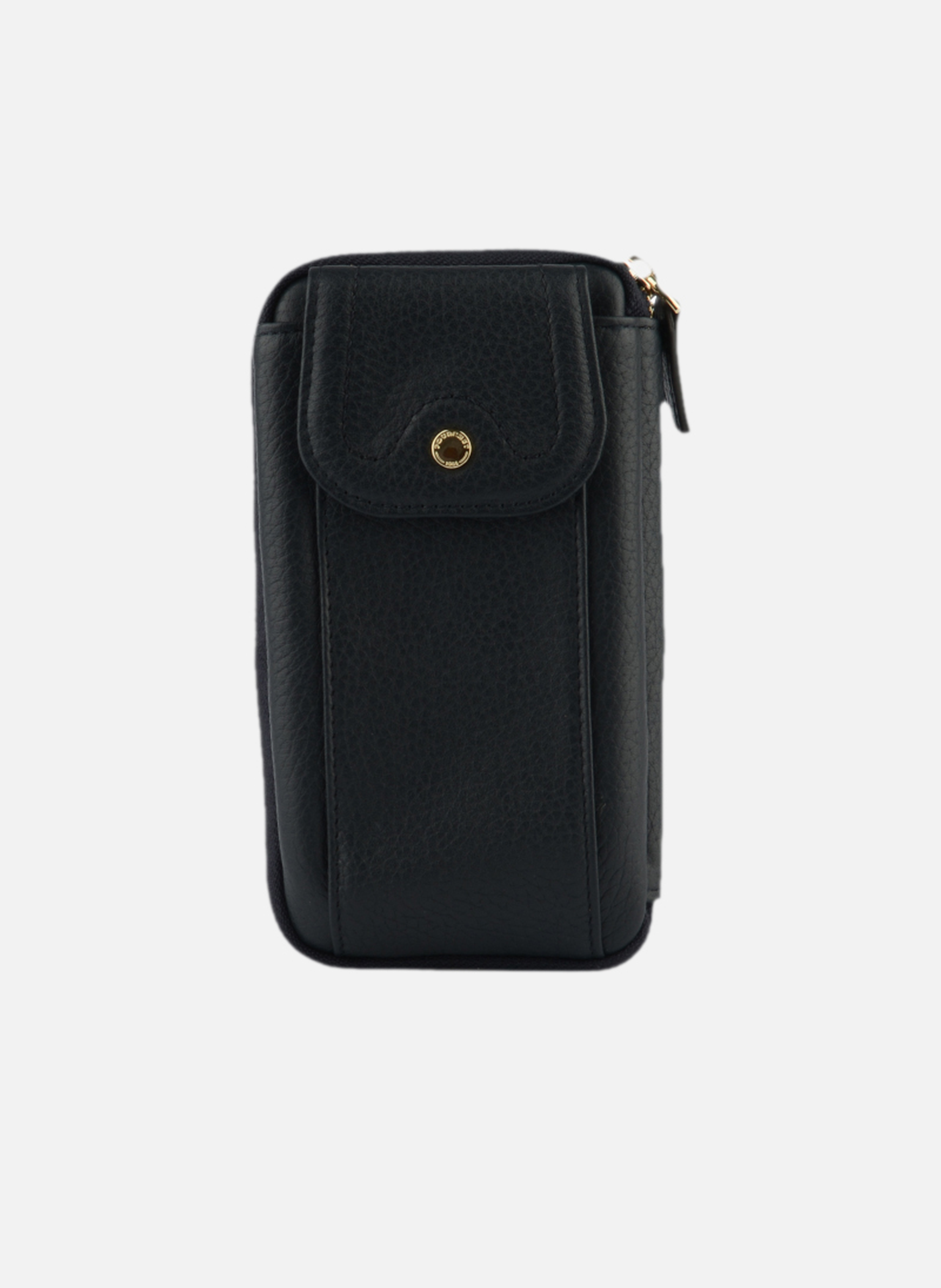 Club | etui téléphone portable en cuir de veau grainé POURCHET Noir