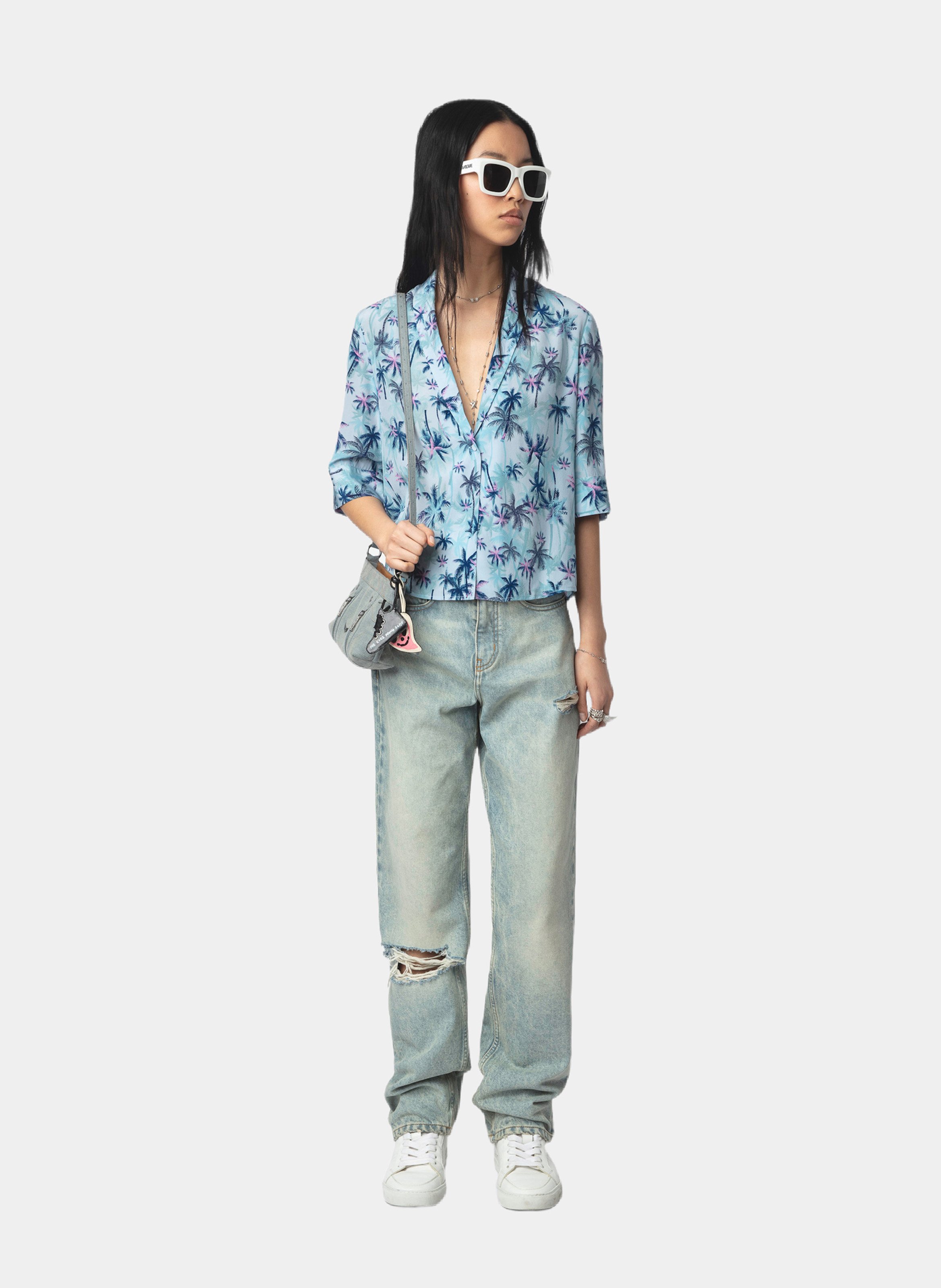 Chemise col v en soie telmos ZADIG&VOLTAIRE Bleu