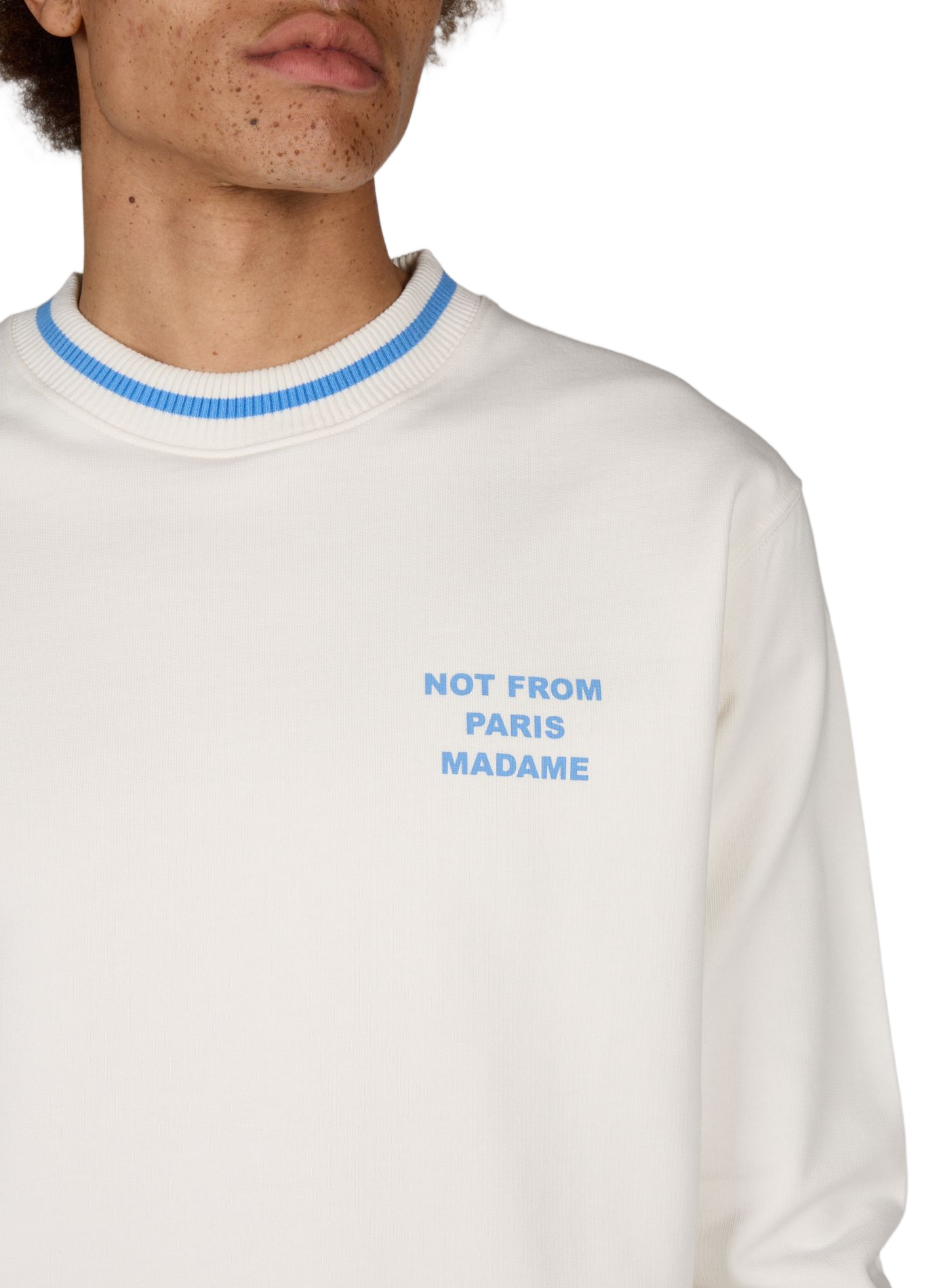 Straight logo cotton sweater DROLE DE MONSIEUR White