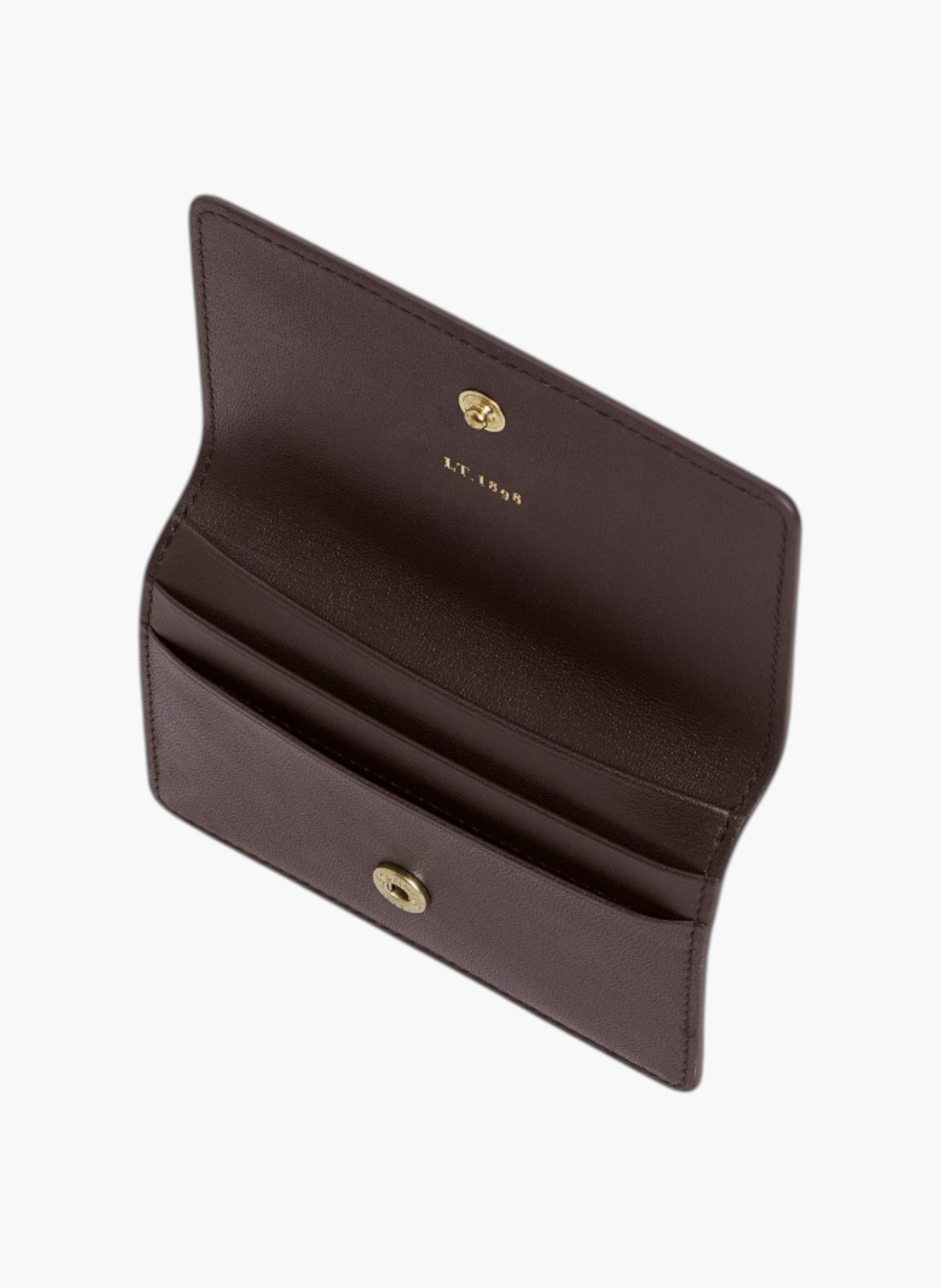 Petit porte cartes à rabat louison en cuir lisse LE TANNEUR Marron