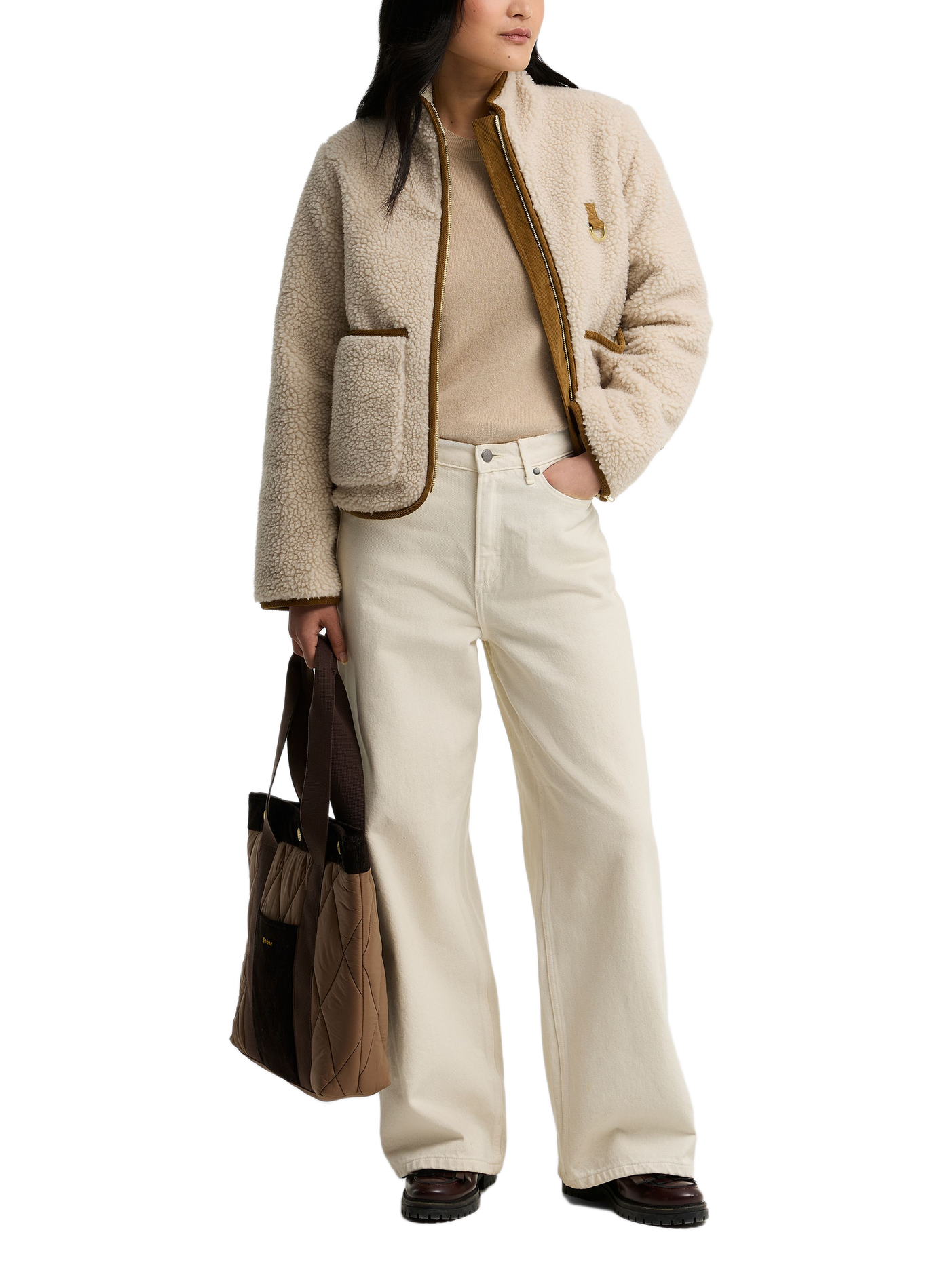 Veste polaire col montant BARBOUR Beige