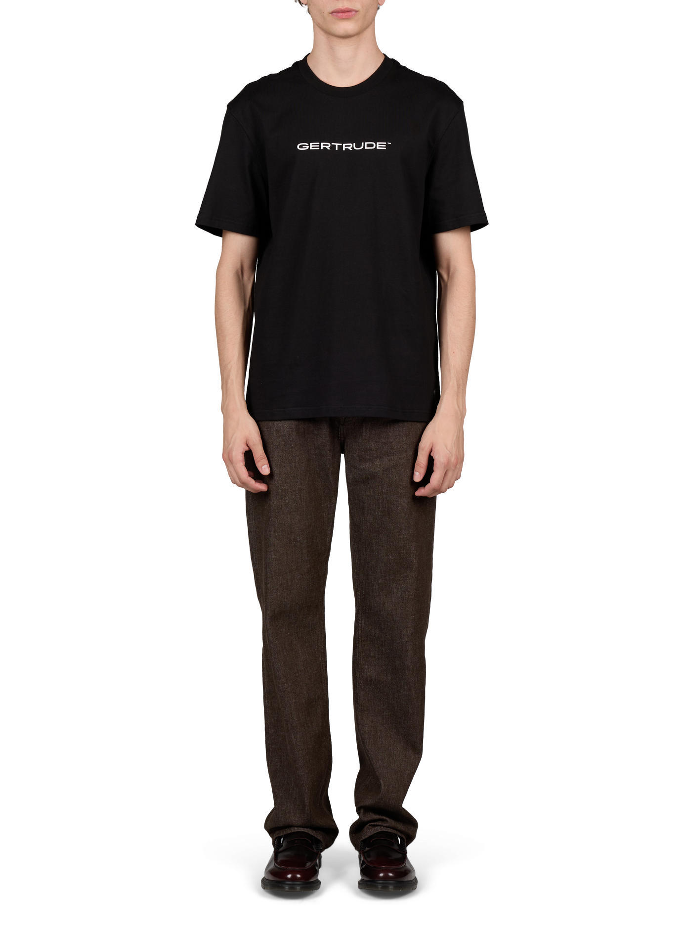 T-shirt met ronde hals van katoen GERTRUDE Zwart