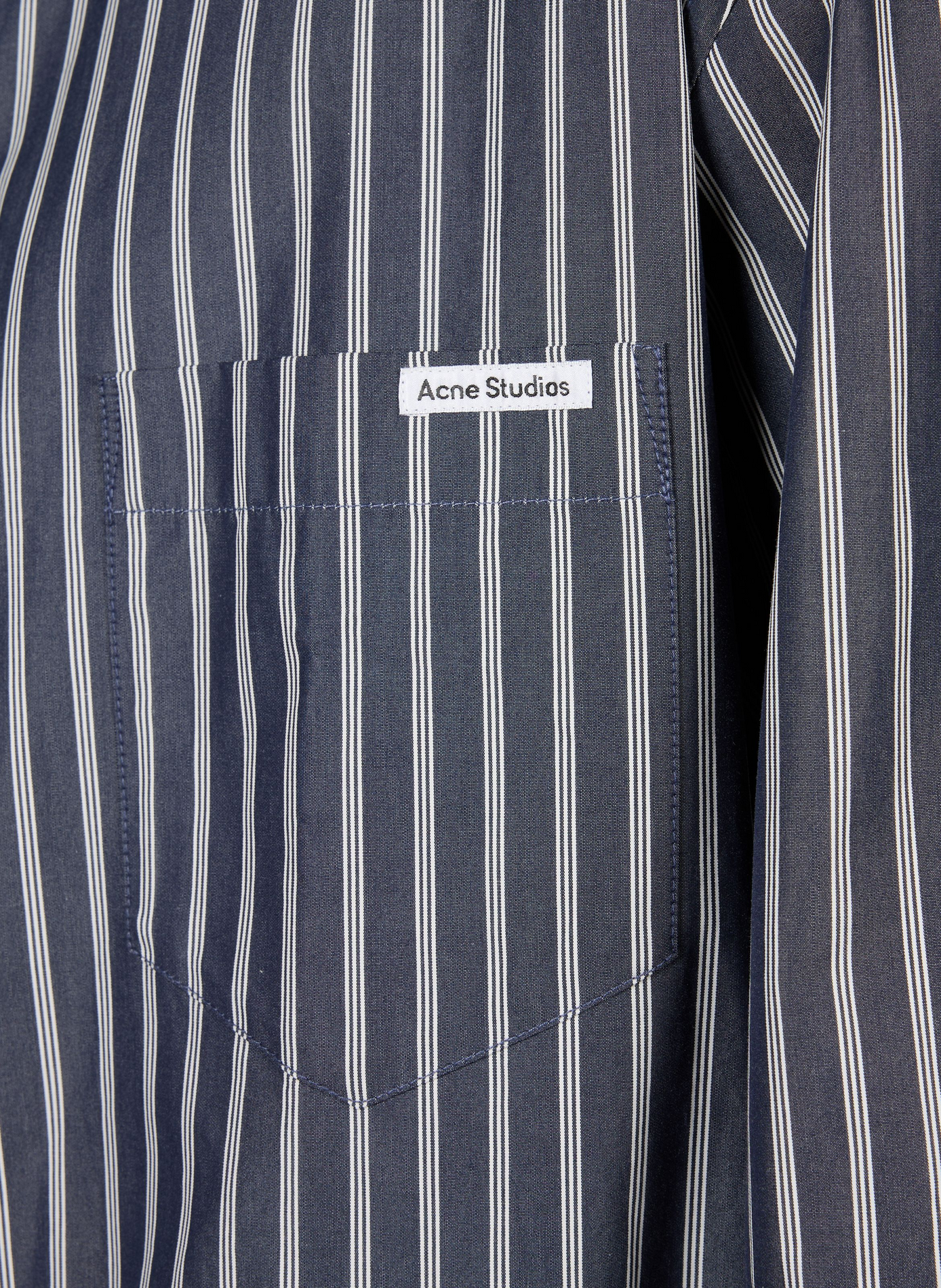 Chemise oversize col classique en coton rayé ACNE STUDIOS Bleu