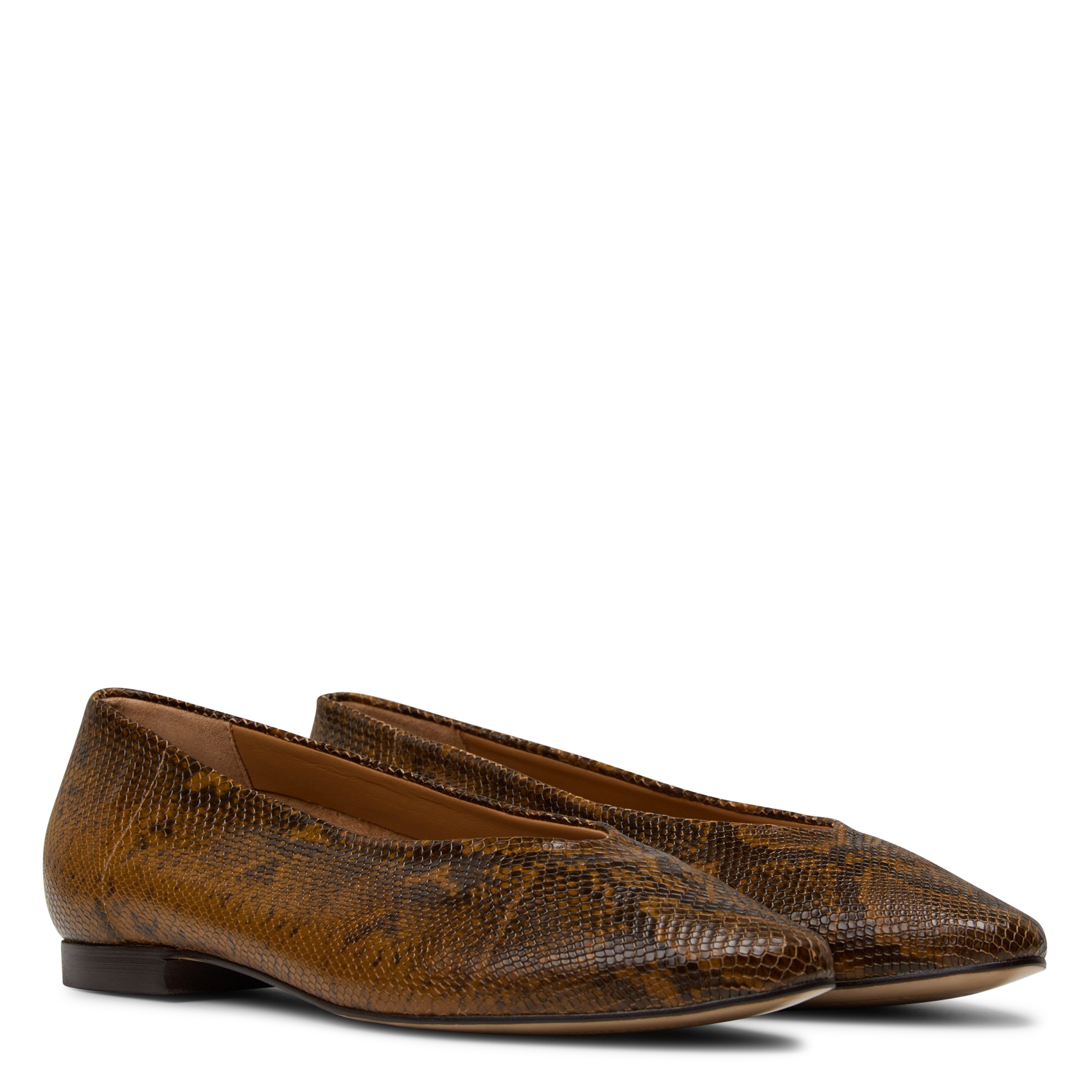 Ballerines en cuir effet python mona MAISON 123 Beige
