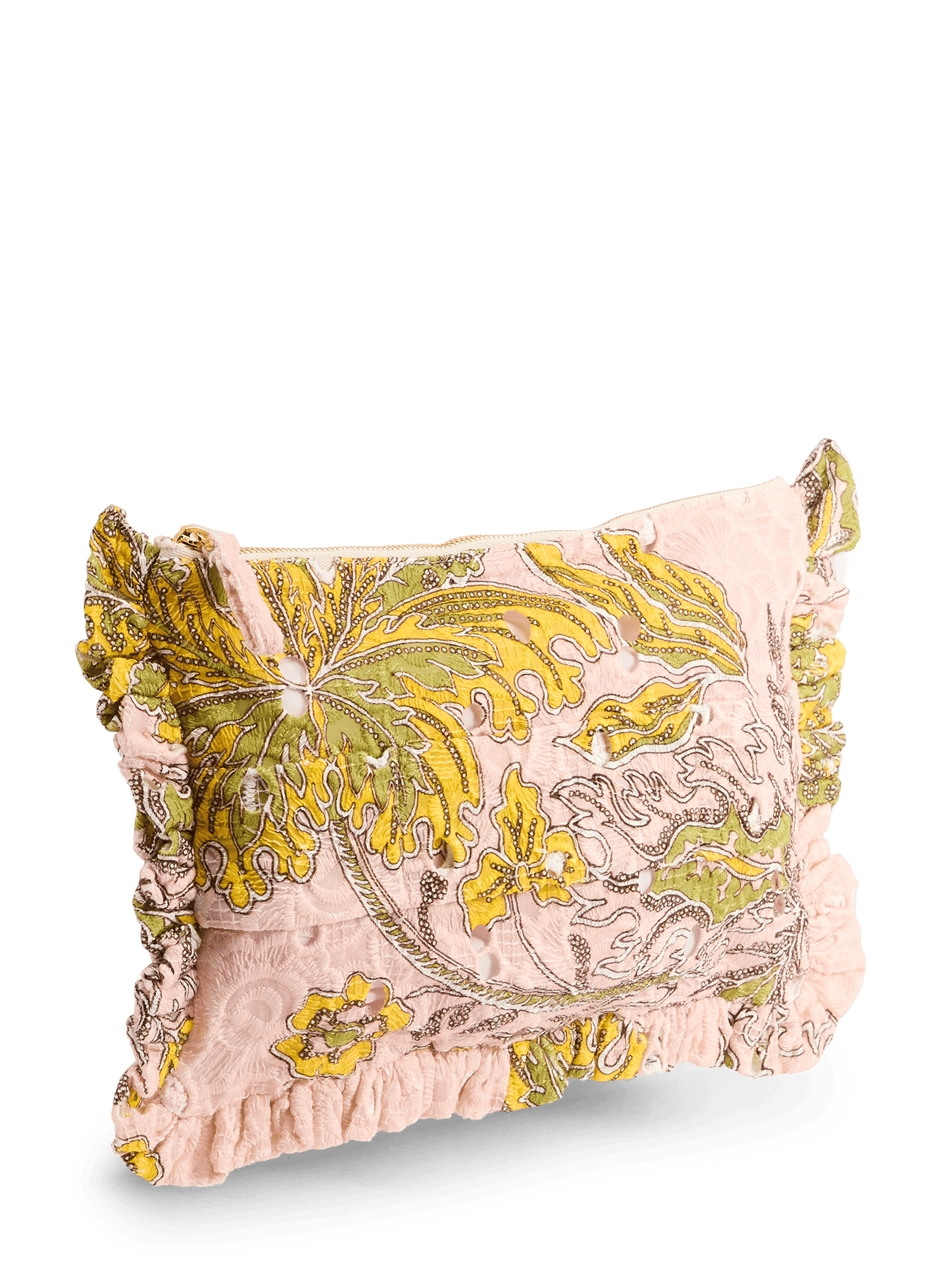 Pochette brodée en coton LA DOUBLEJ Rose