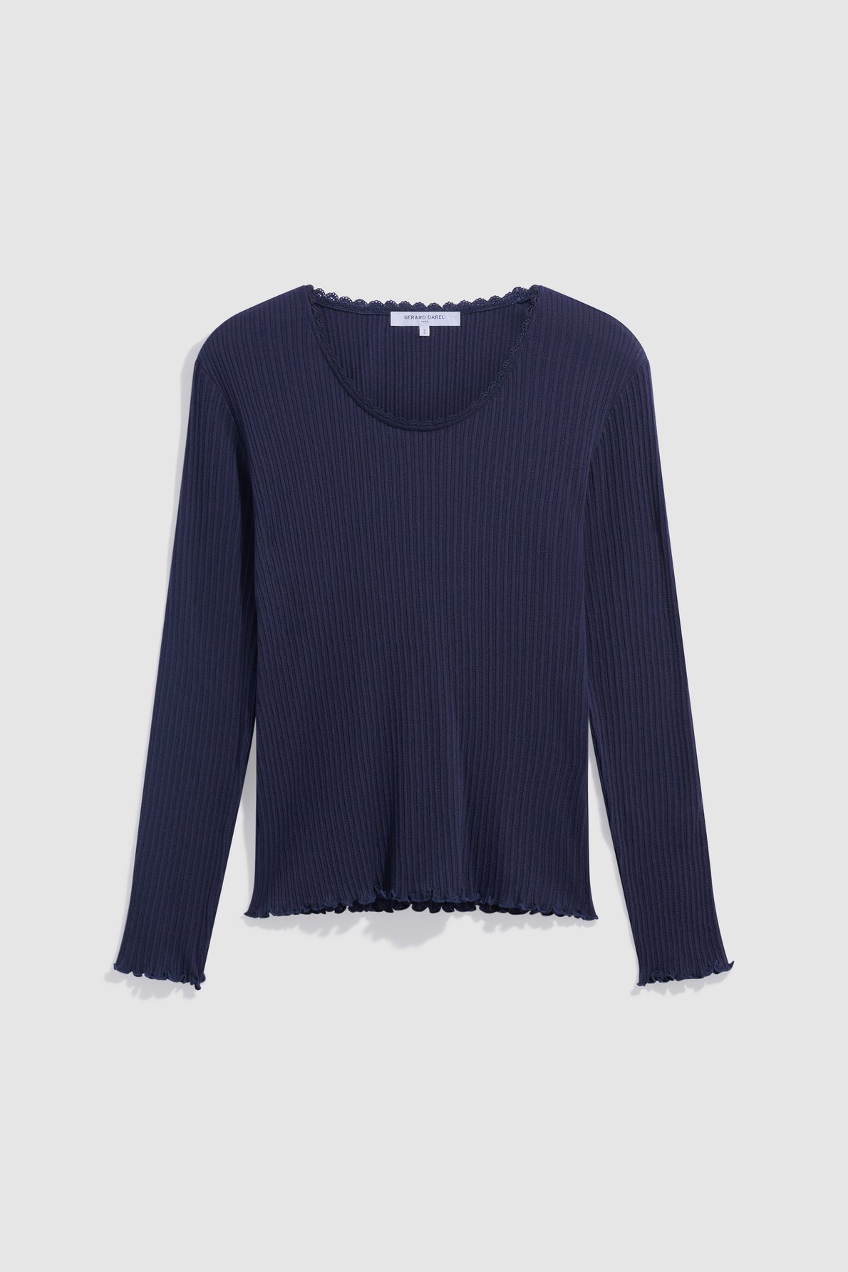 T-shirt dentelle en coton et modal - bona GERARD DAREL Bleu