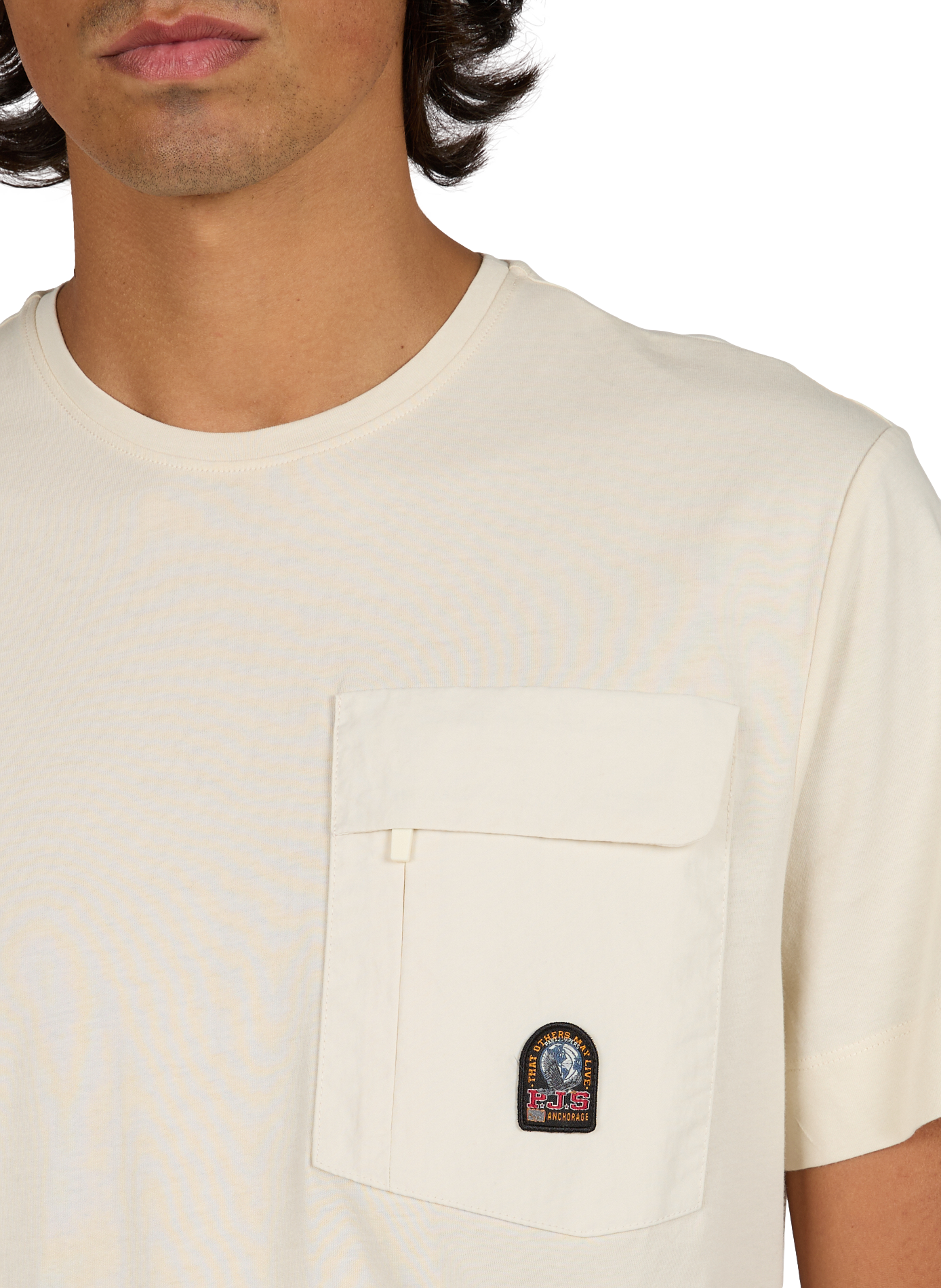 Straight fit blended cotton t-shirt PARAJUMPERS Beige