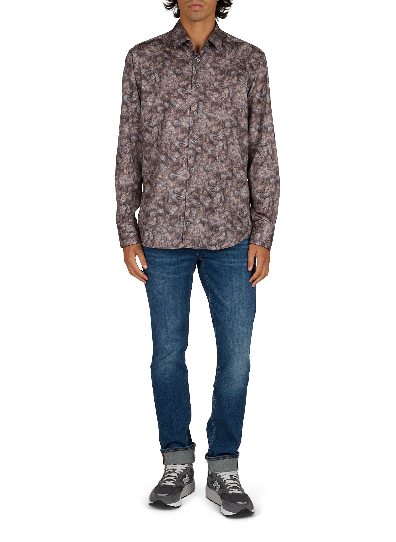 Printed straight cotton shirt VAN LAACK Blue